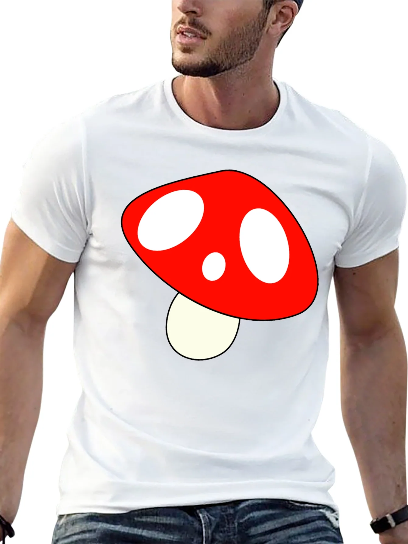 Mushroom Graphic Tee - Fun Stylish Black T-Shirt