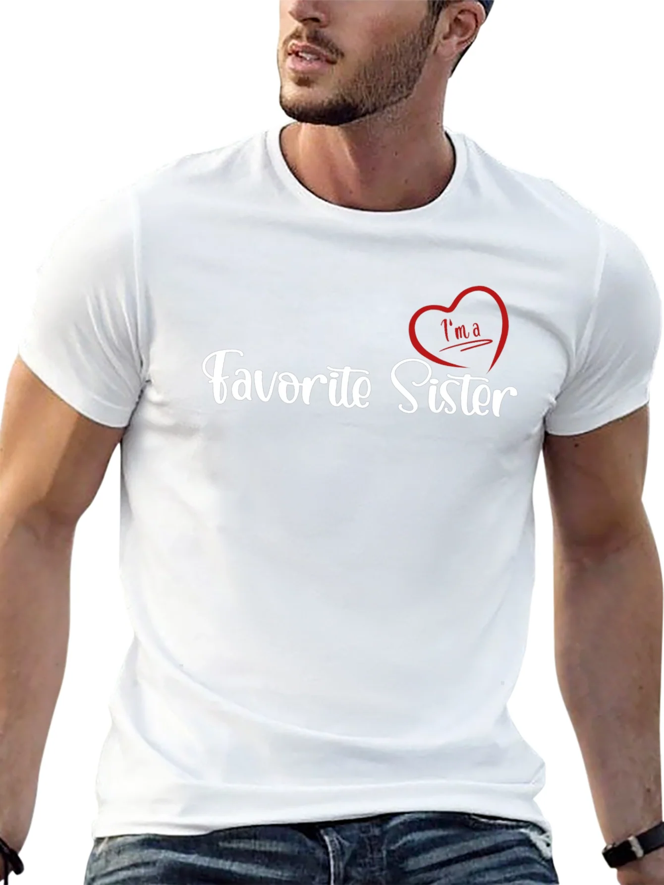 Favorite Sister T-Shirt - Heart Graphic
