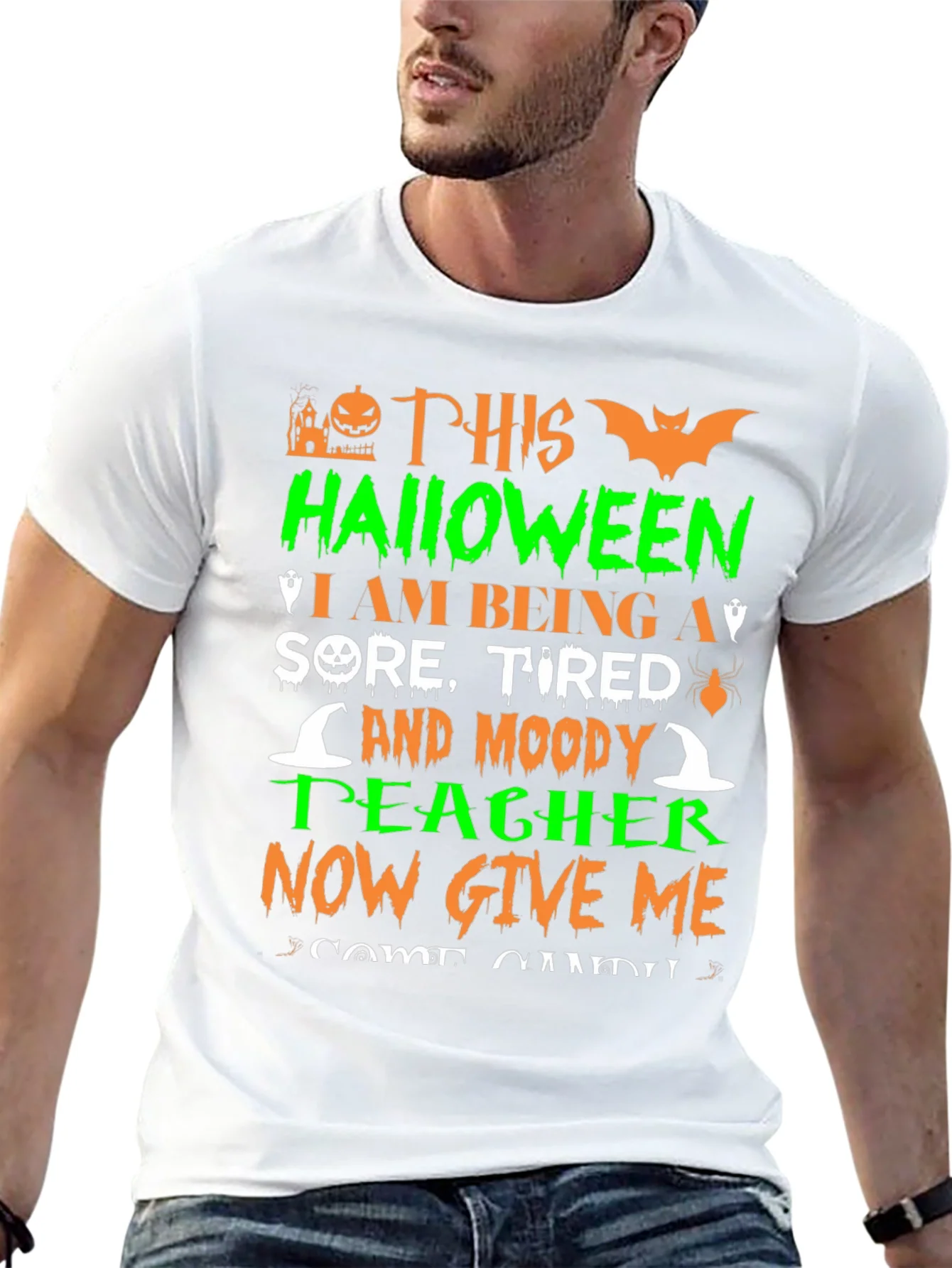 Halloween Teacher T-Shirt - Sore Tired & Moody