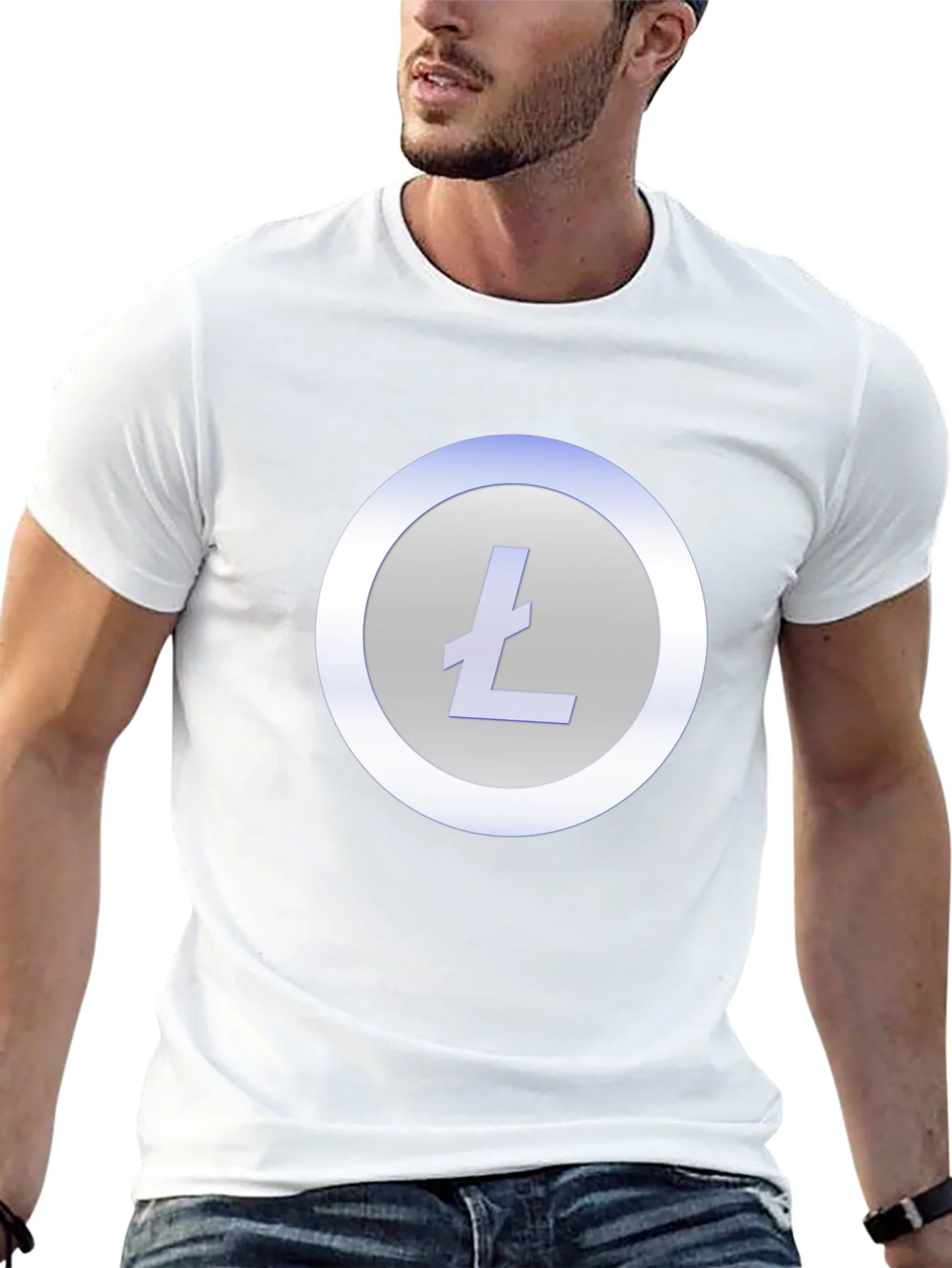 Litecoin Crypto T-Shirt - Black Crew Neck Tee