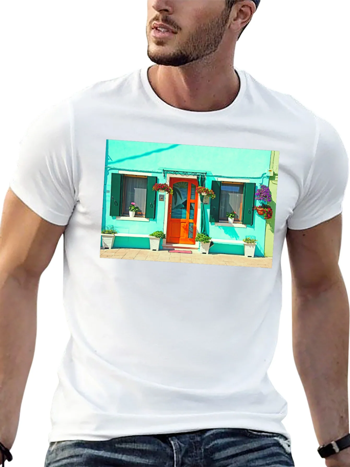 Colorful House Graphic T-Shirt