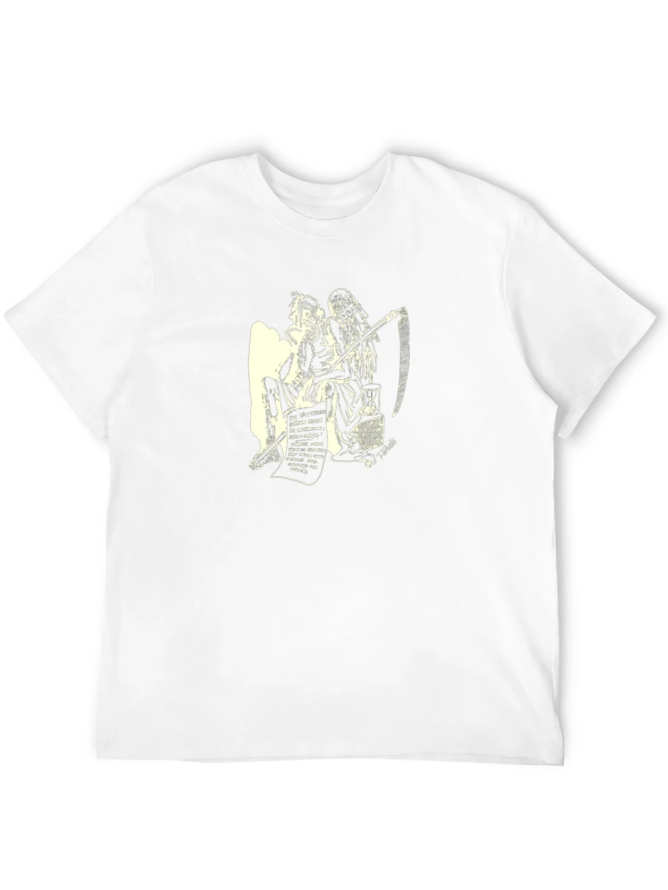 Philosophical Grim Reaper Graphic Tee - Black Cotton T-Shirt