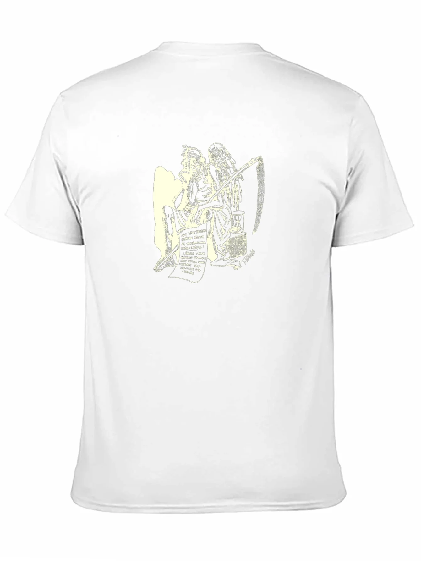 Philosophical Grim Reaper Graphic Tee - Black Cotton T-Shirt