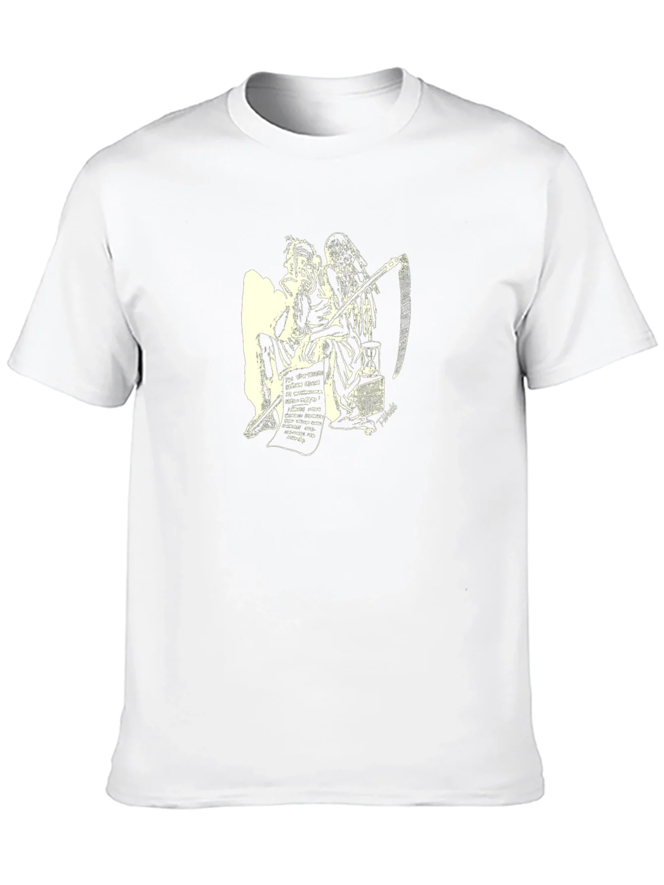 Philosophical Grim Reaper Graphic Tee - Black Cotton T-Shirt