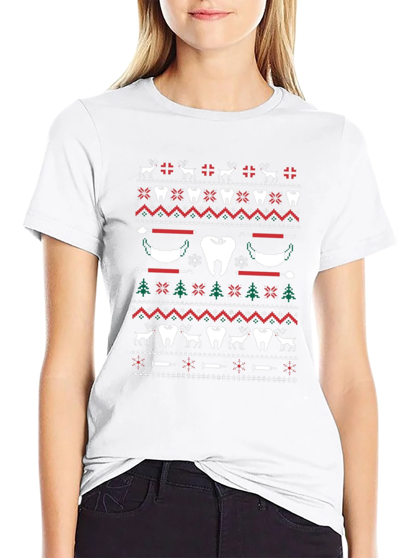 Festive Dental Ugly Christmas Sweater T-Shirt