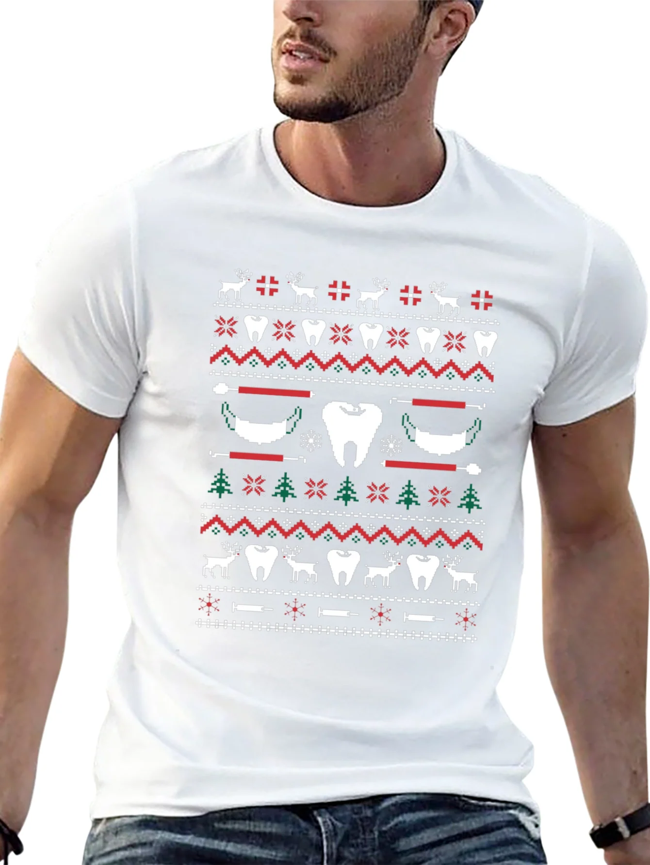 Festive Dental Ugly Christmas Sweater T-Shirt