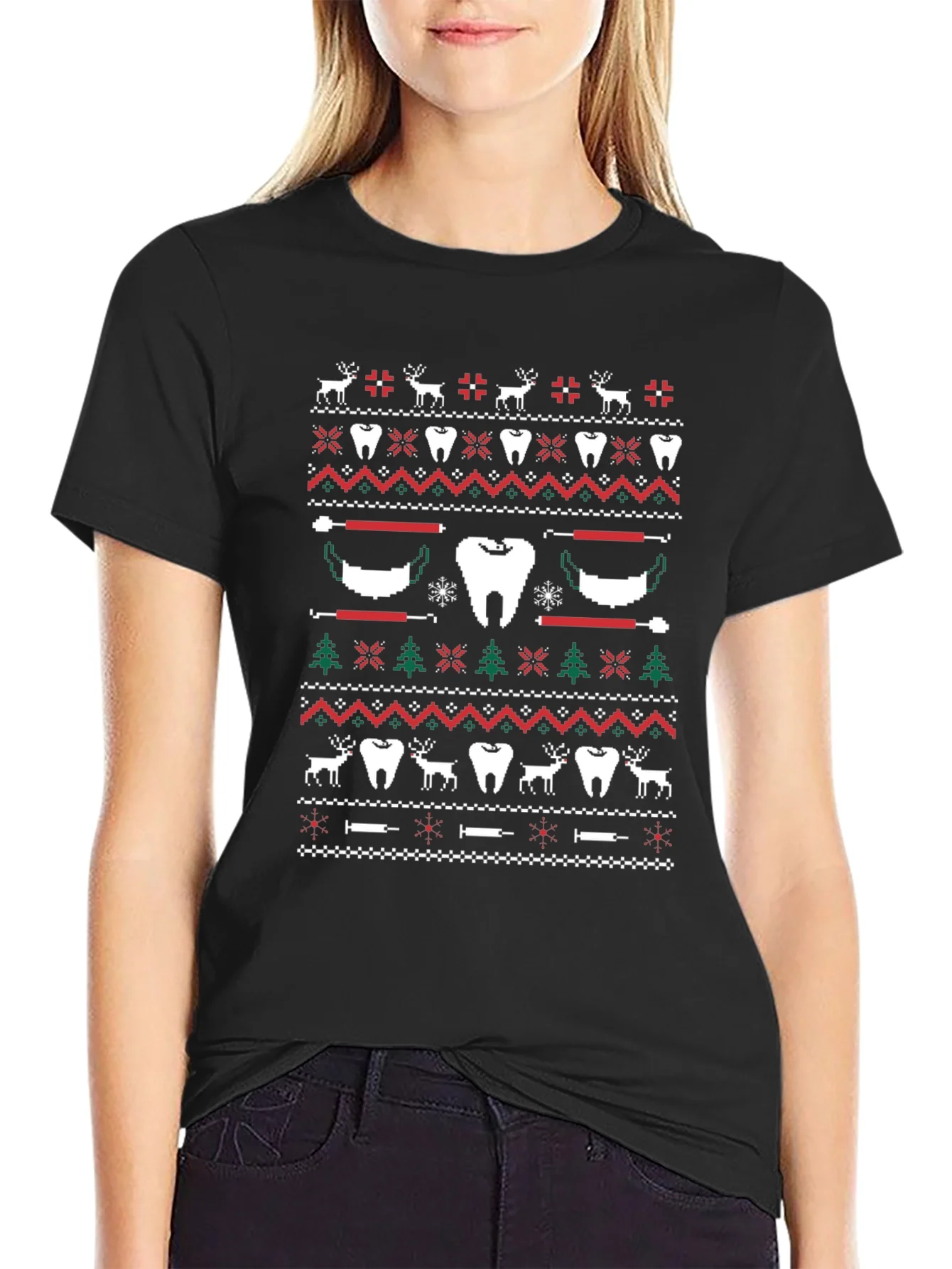 Festive Dental Ugly Christmas Sweater T-Shirt