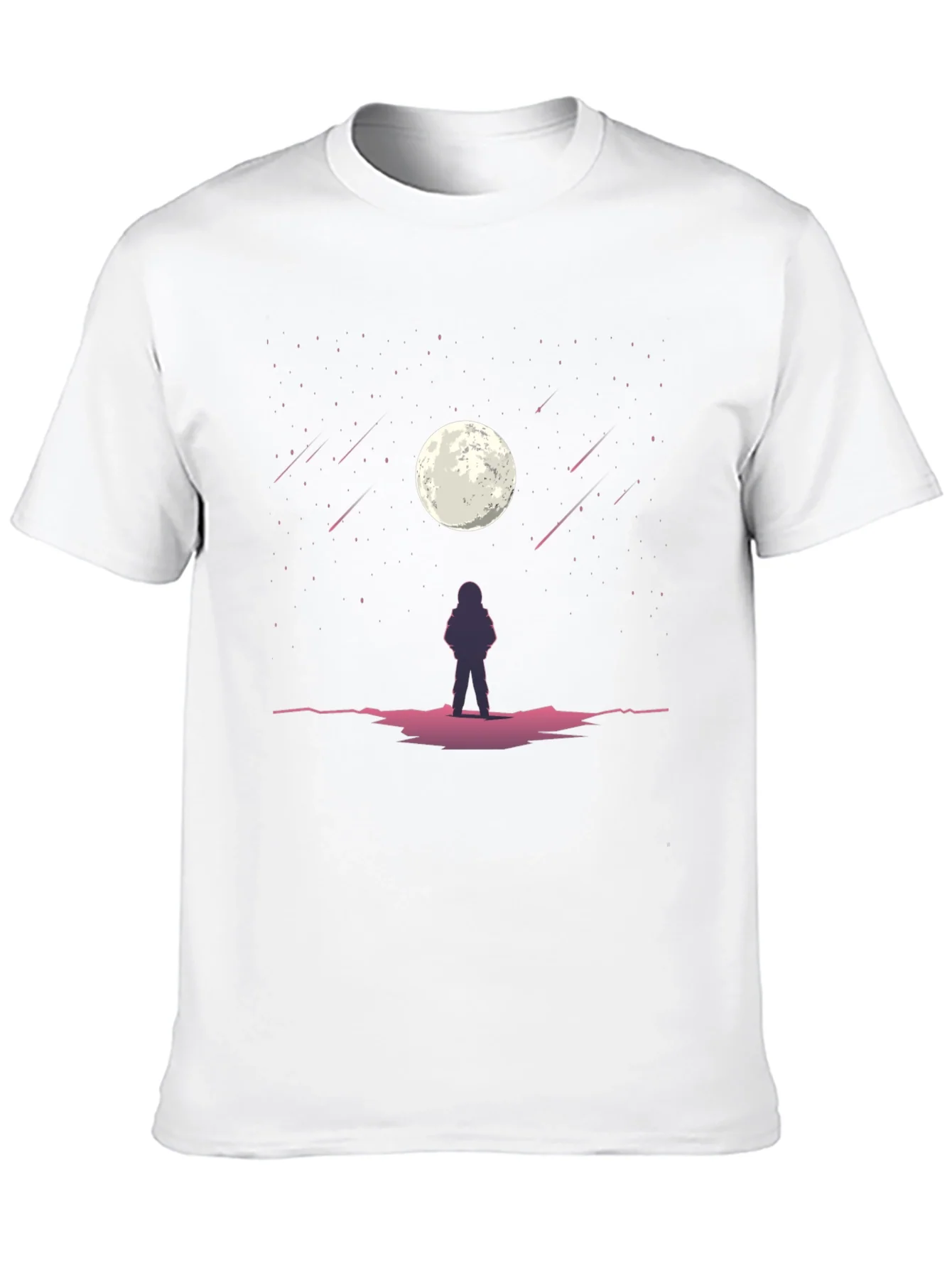Astronaut Moon Gazing Black Graphic Tee
