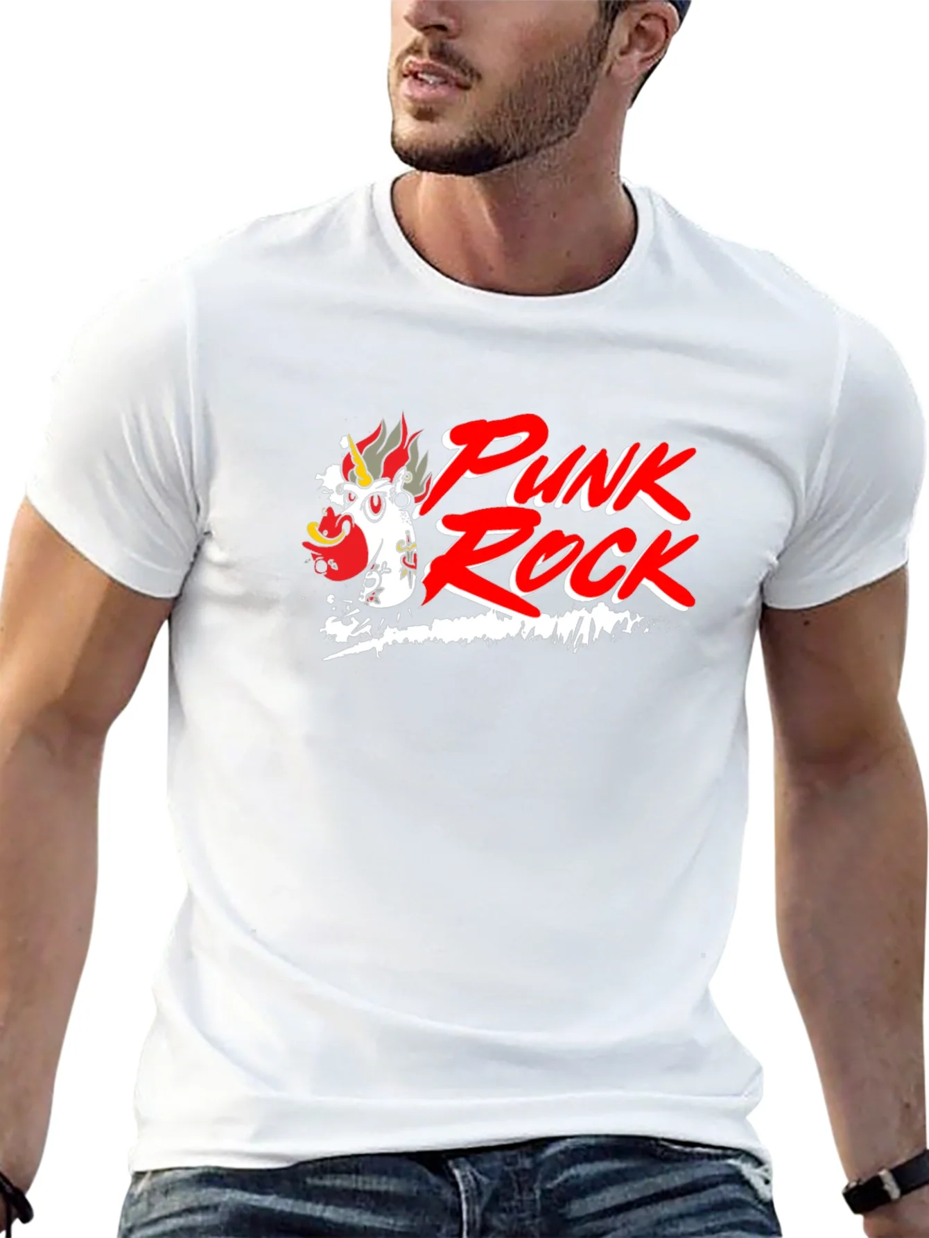 Punk Rock Unicorn Black Graphic Tee