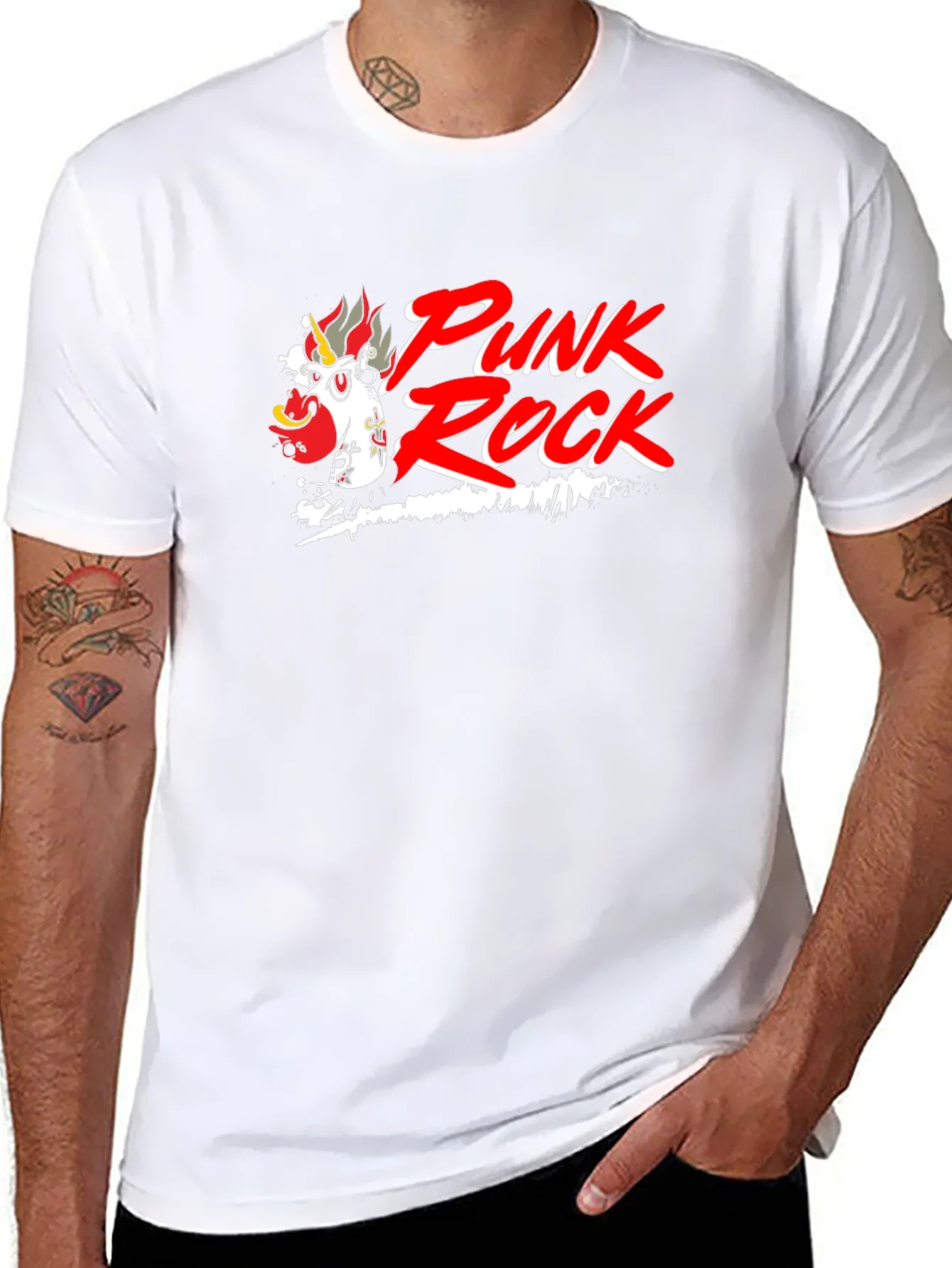 Punk Rock Unicorn Black Graphic Tee