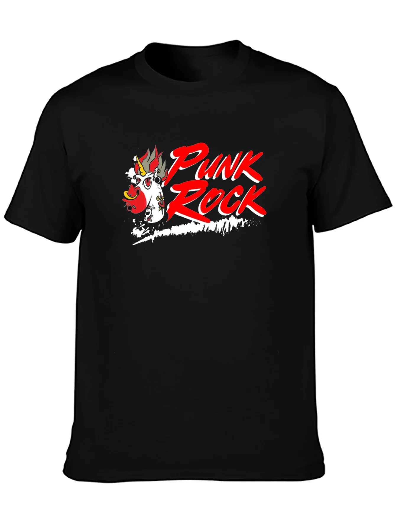 Punk Rock Unicorn Black Graphic Tee