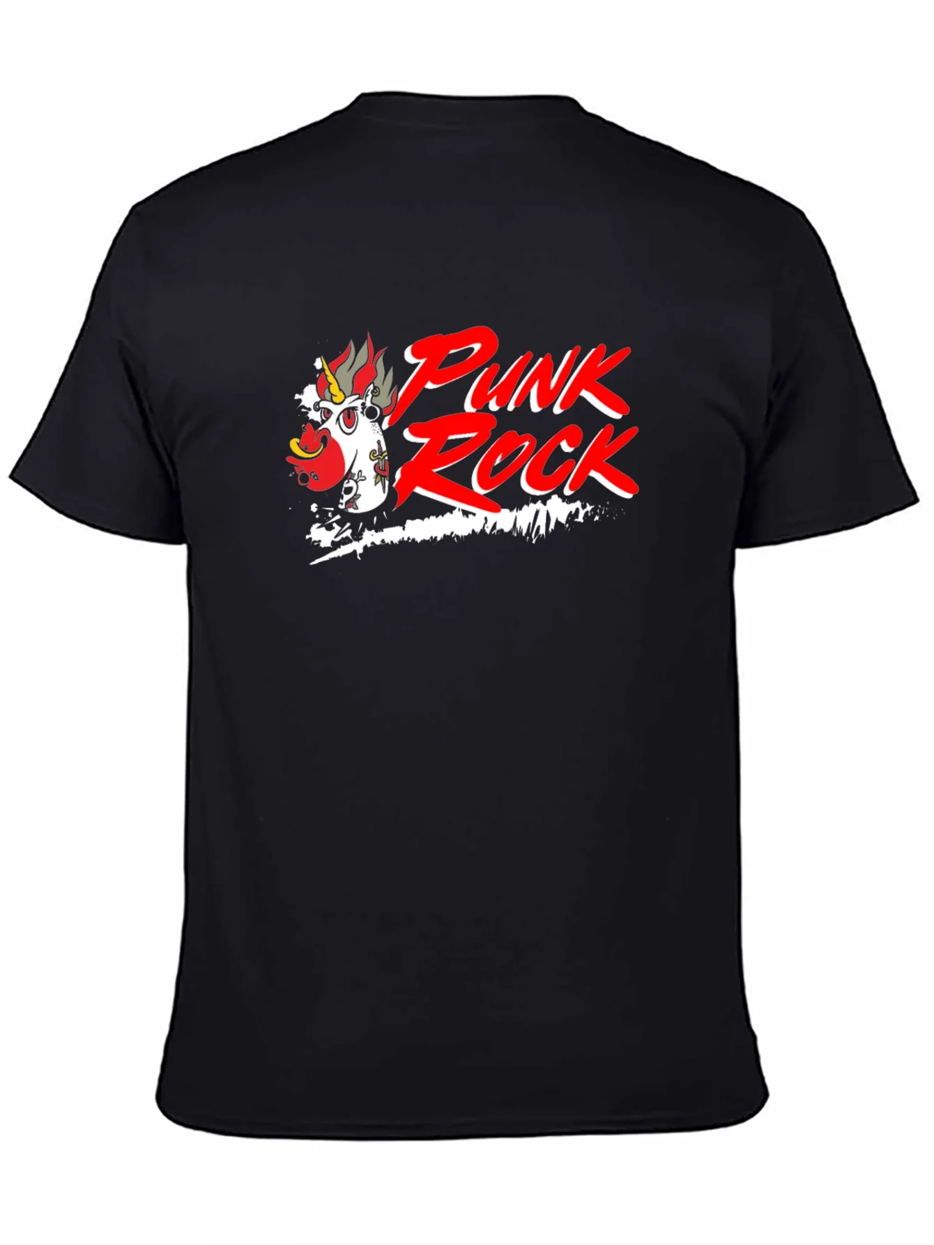 Punk Rock Unicorn Black Graphic Tee