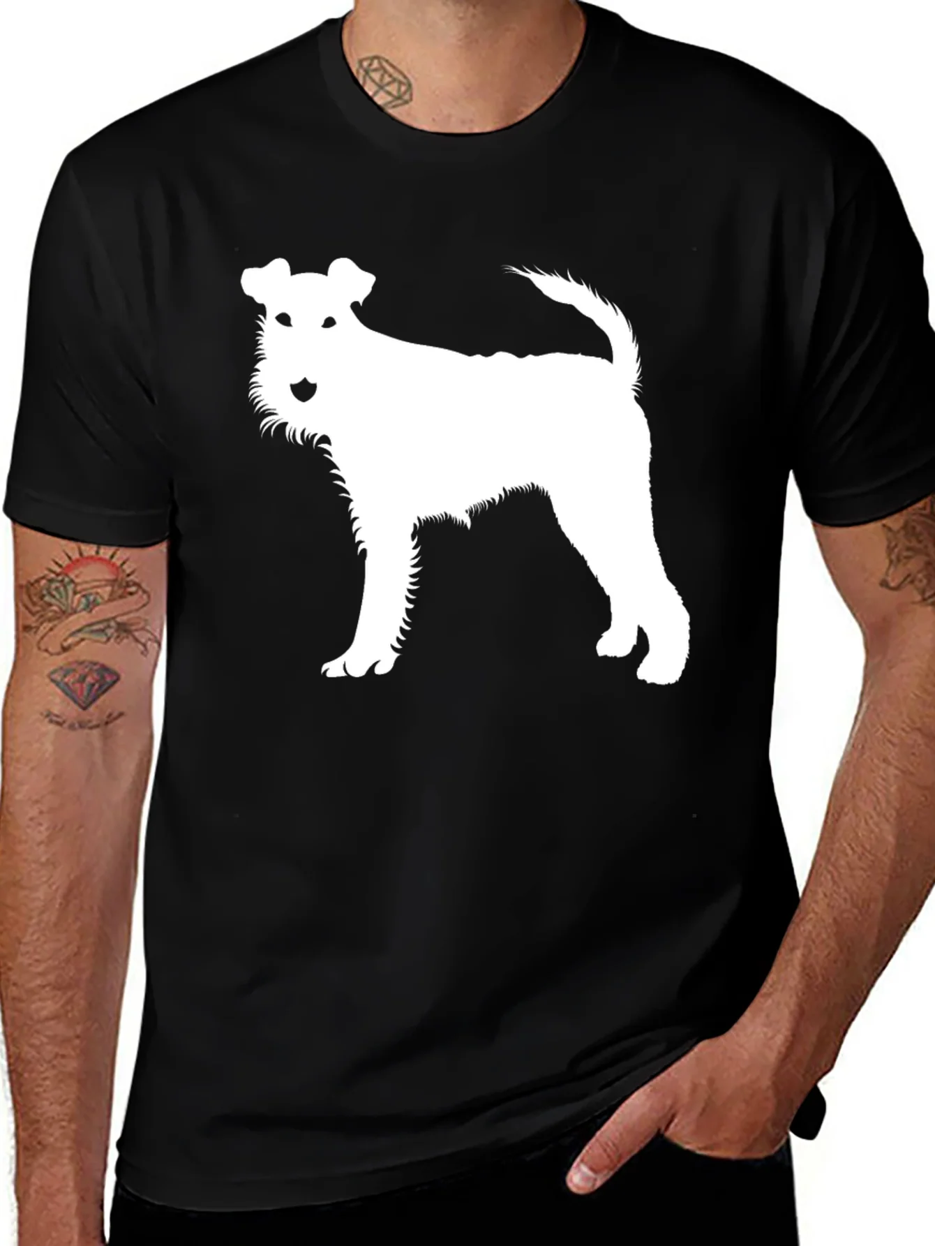 Dog Silhouette Black T-Shirt