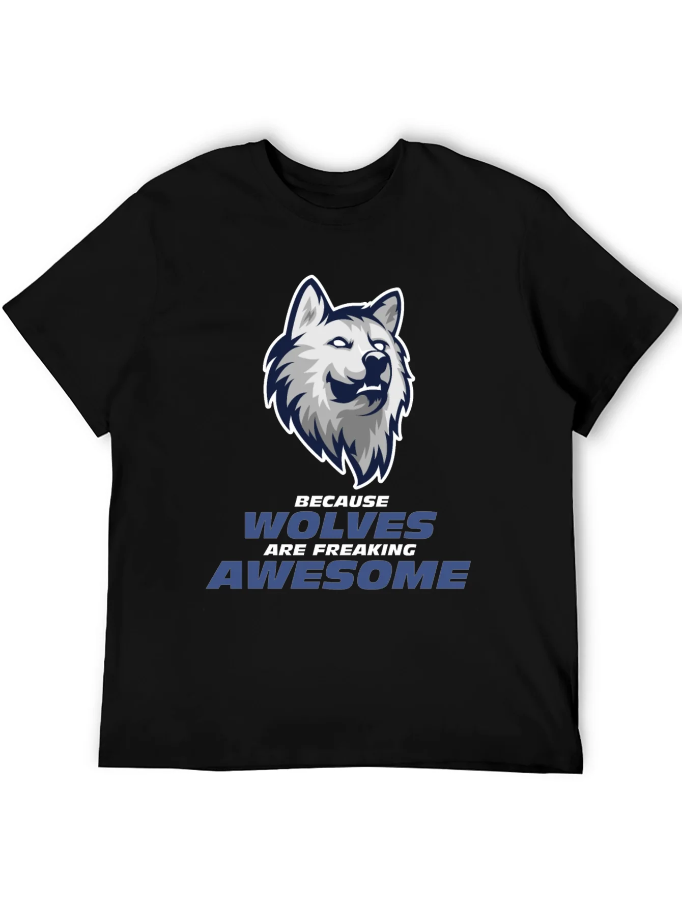 Wolf Graphic Tee - Wolves Are Awesome Black T-Shirt