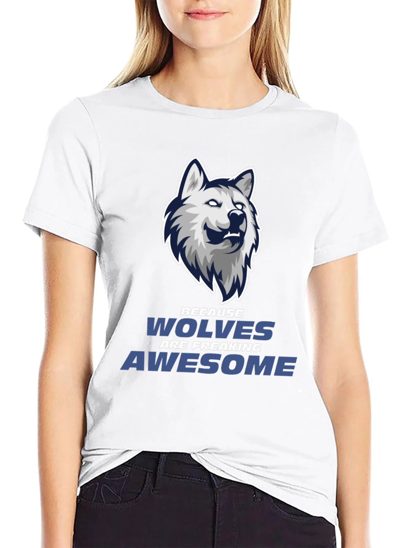 Wolf Graphic Tee - Wolves Are Awesome Black T-Shirt