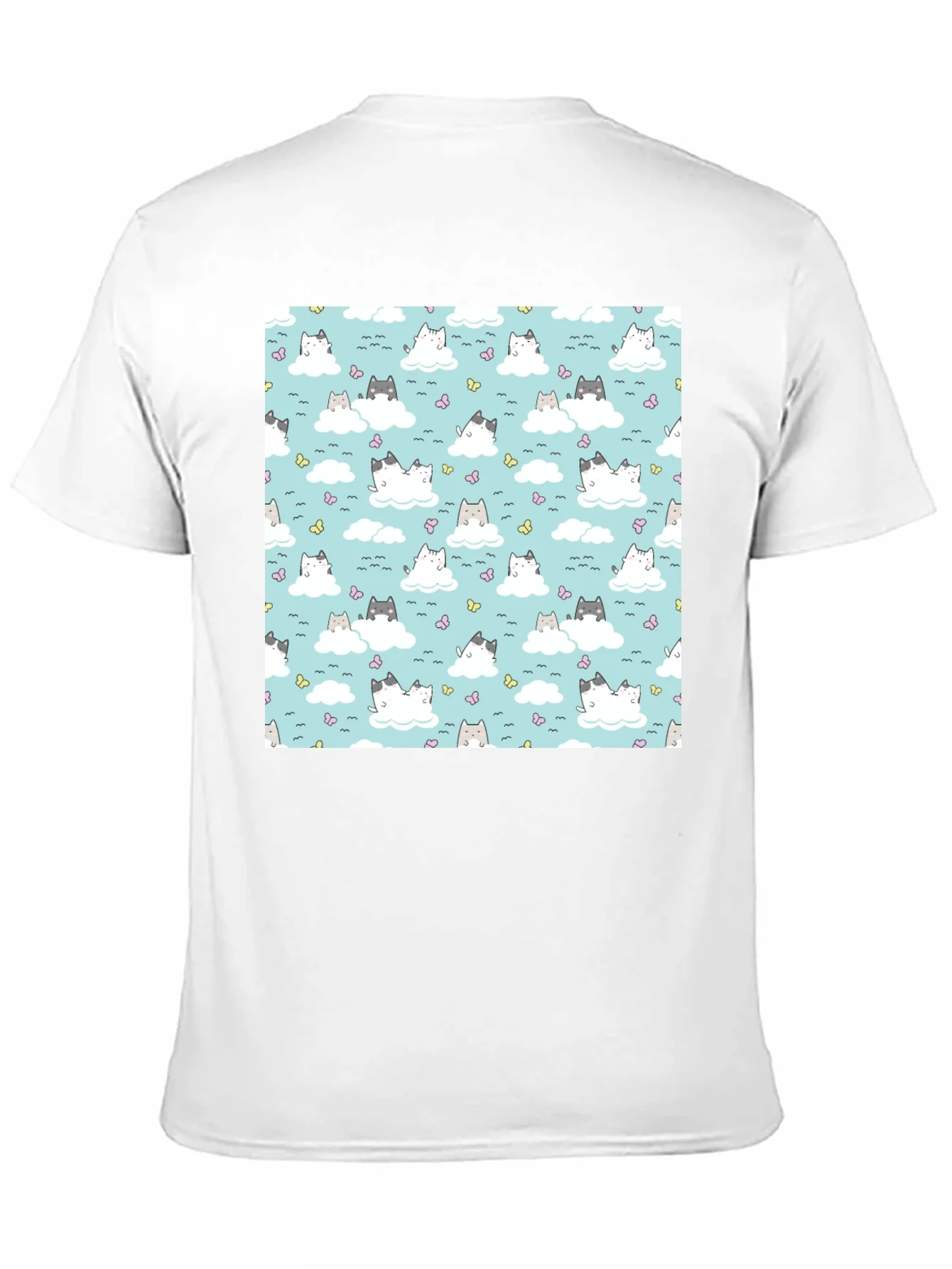 Cute Cats On Cloud Pattern T-Shirt