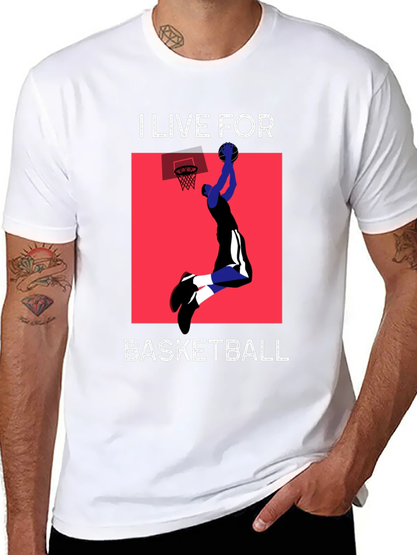 I Live For Basketball Black Graphic Tee