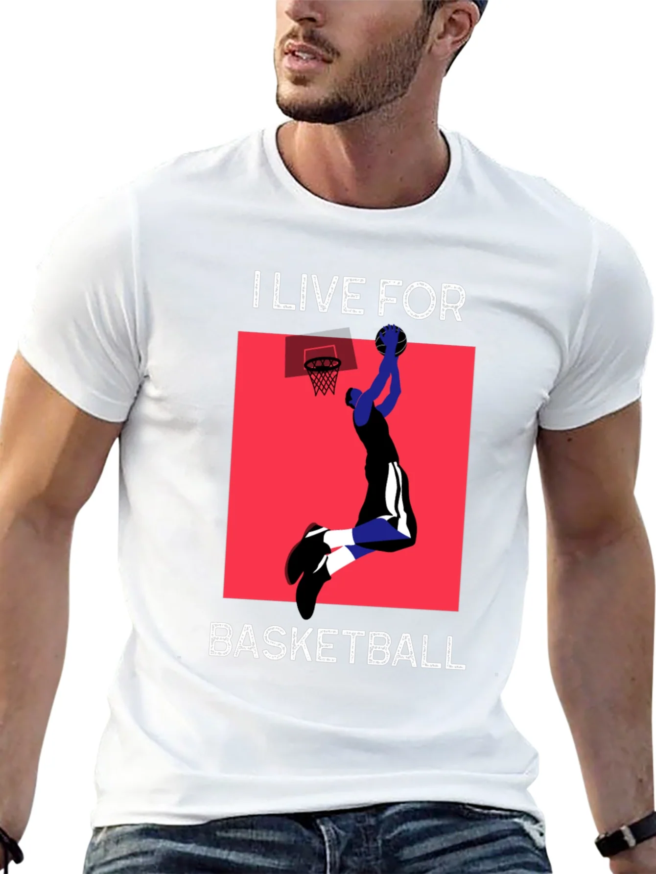 I Live For Basketball Black Graphic Tee