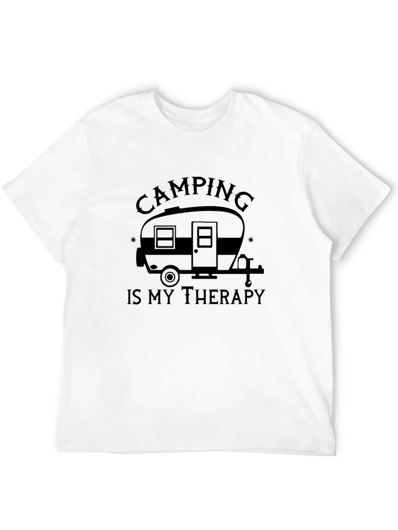 Camping Is My Therapy T-Shirt - Black