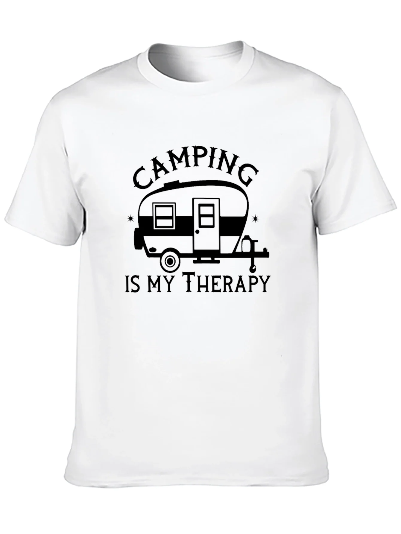 Camping Is My Therapy T-Shirt - Black