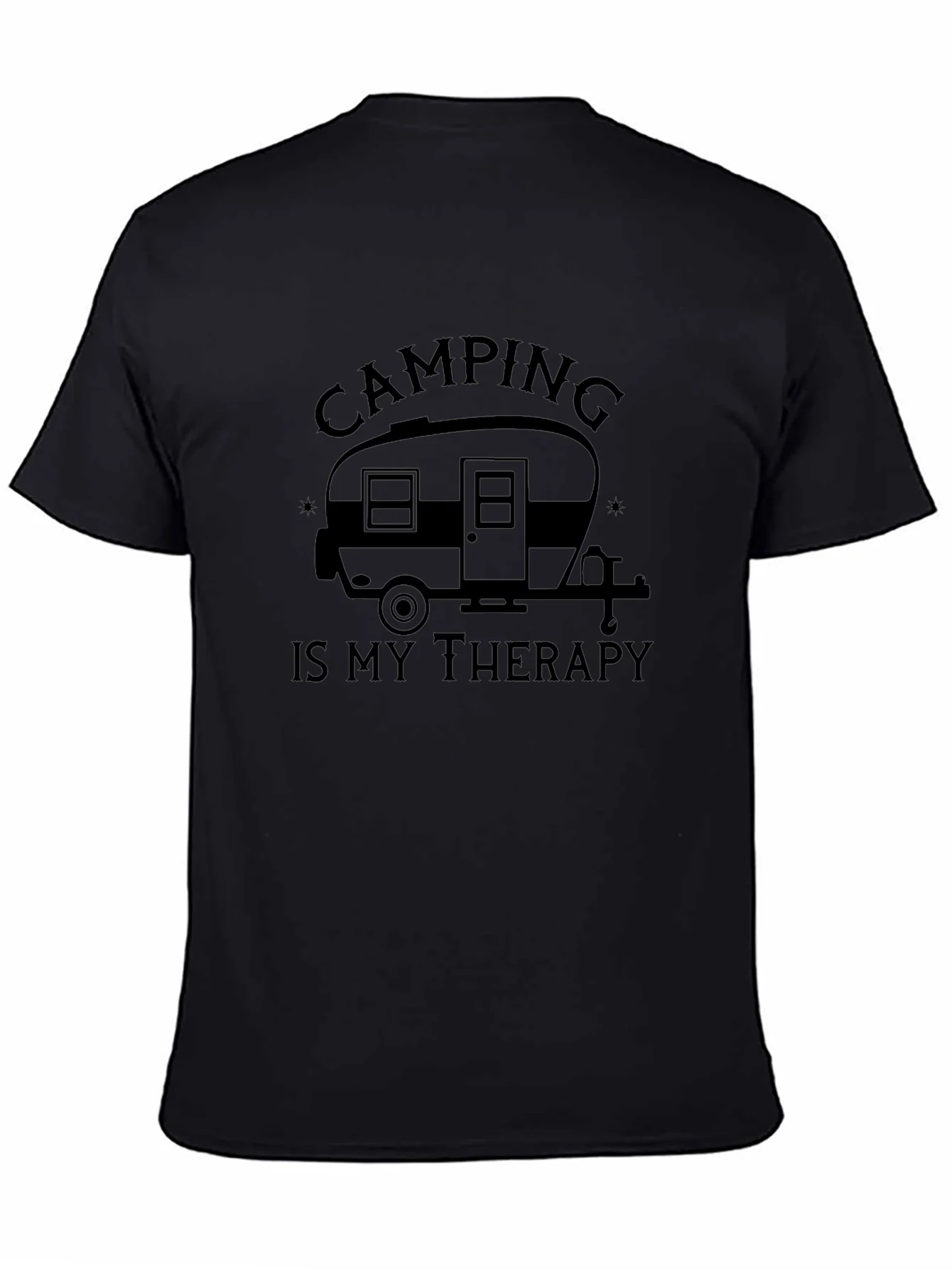 Camping Is My Therapy T-Shirt - Black
