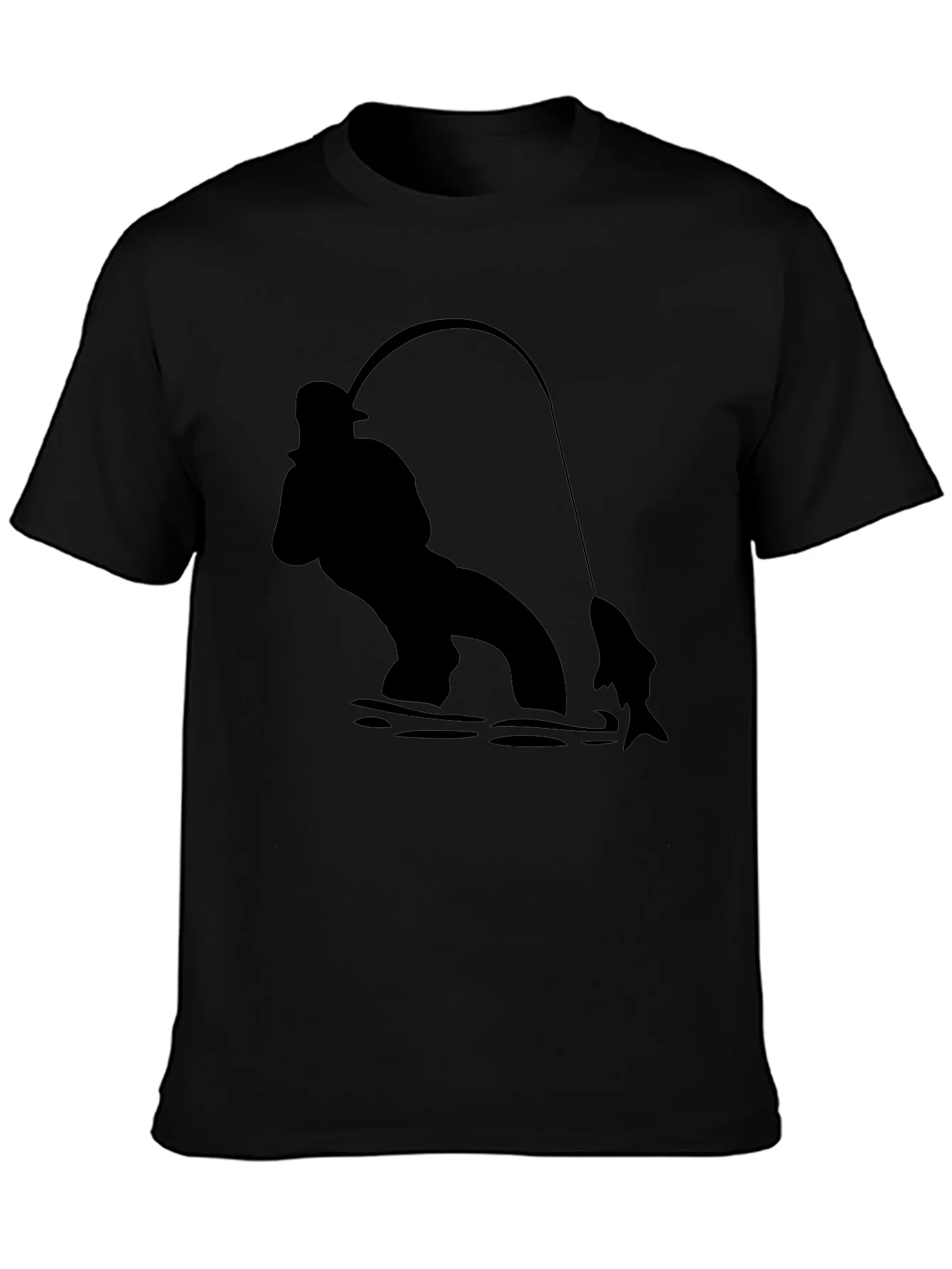 Fisherman Graphic Black T-Shirt