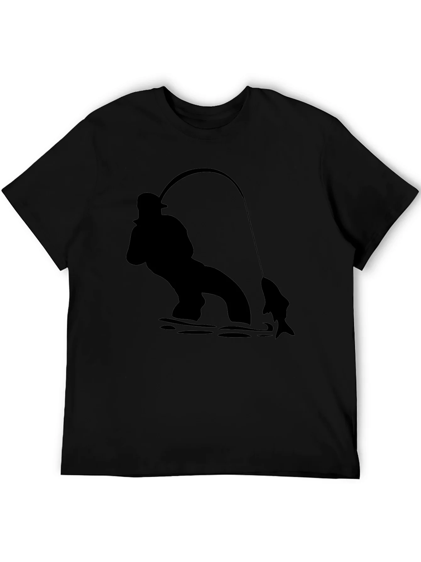 Fisherman Graphic Black T-Shirt