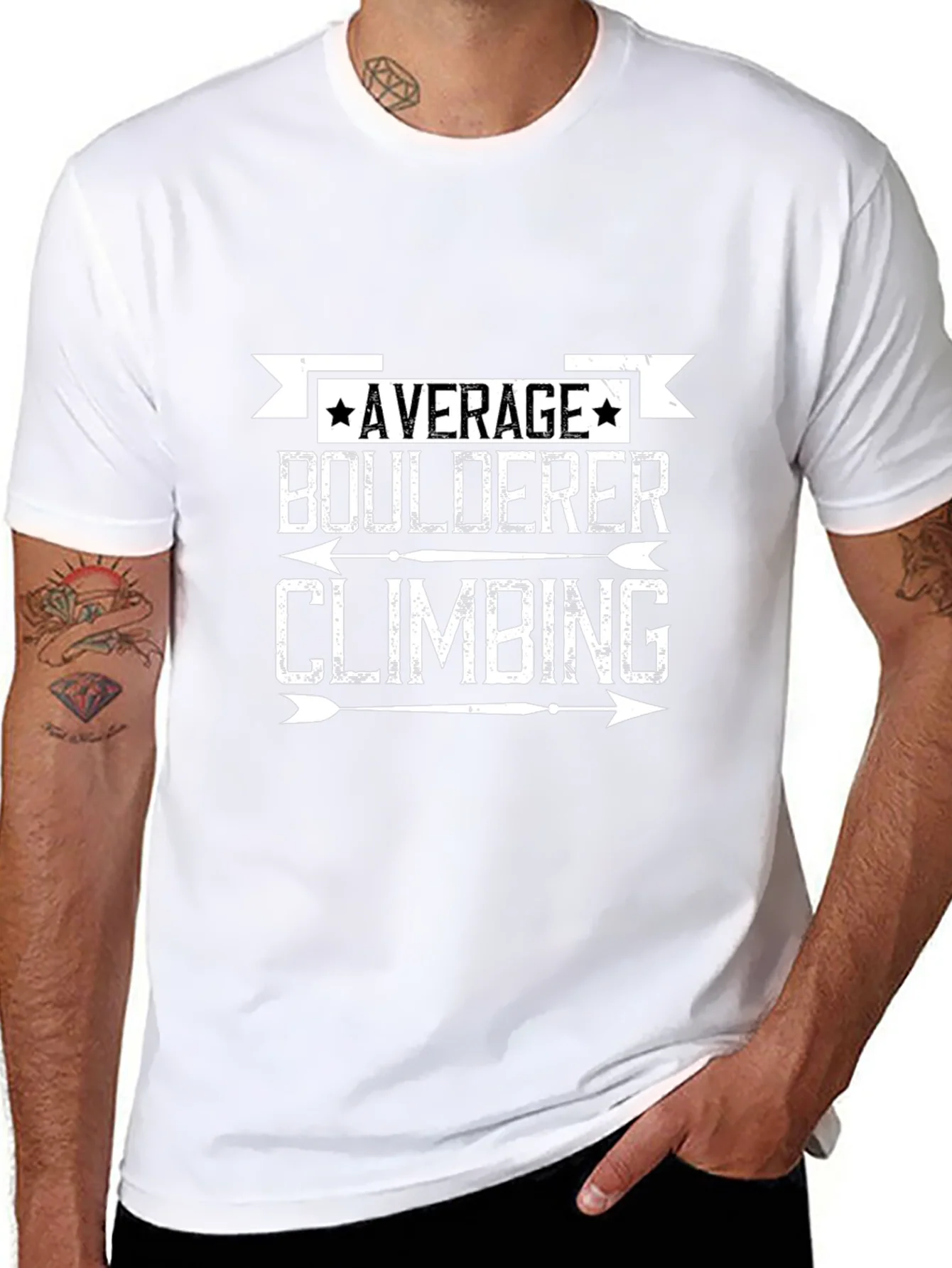 Average Boulderer Climbing T-Shirt - Black Graphic Tee