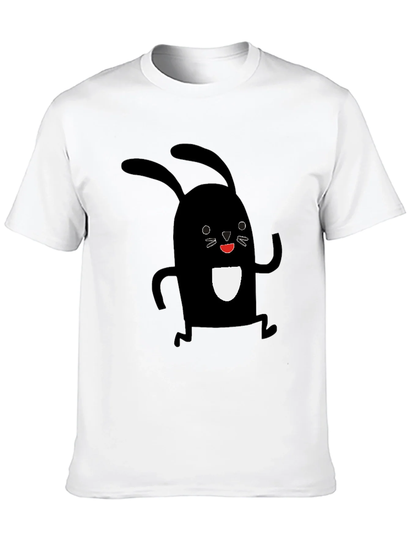 Black Rabbit Graphic Tee - Soft Cotton Casual Shirt