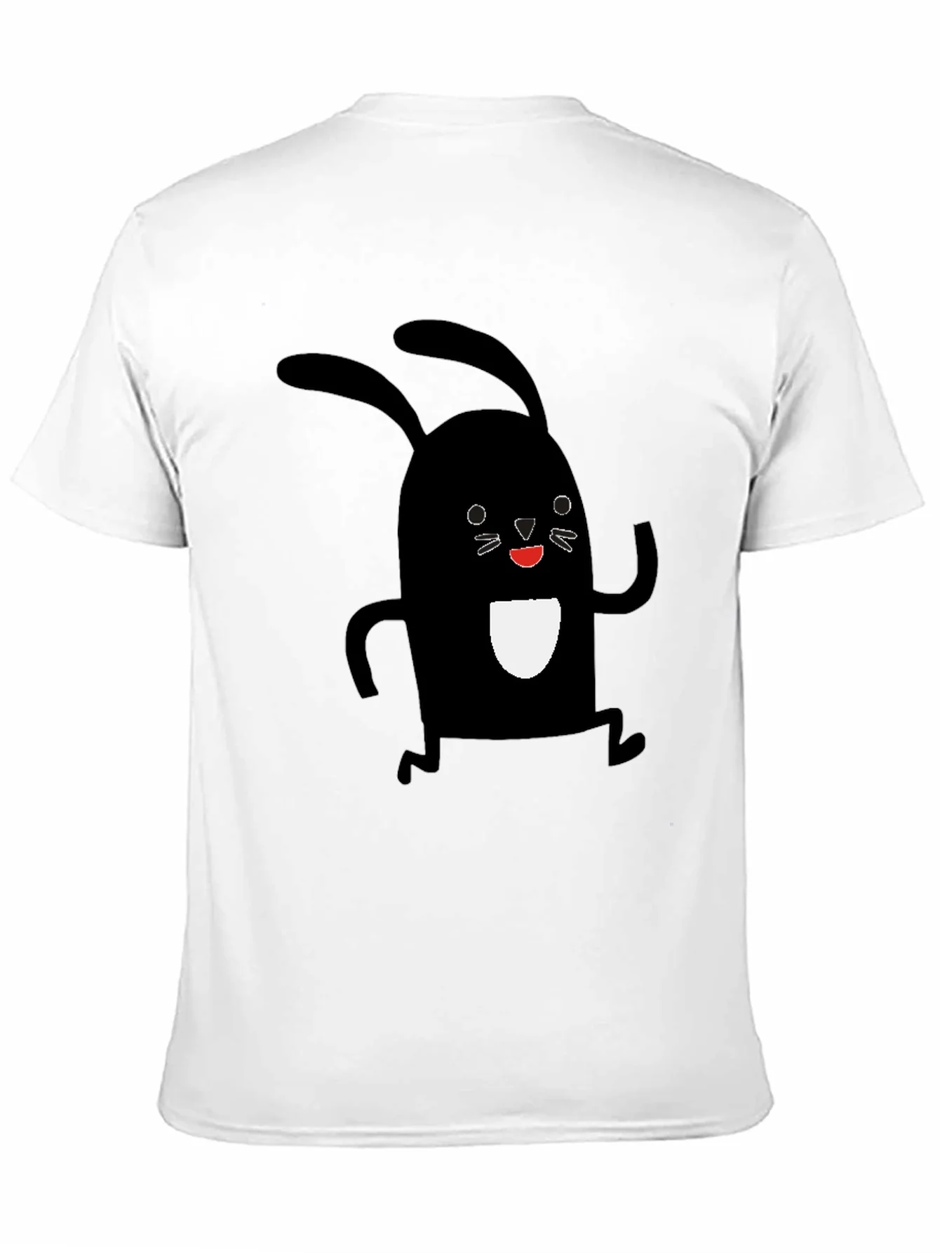 Black Rabbit Graphic Tee - Soft Cotton Casual Shirt