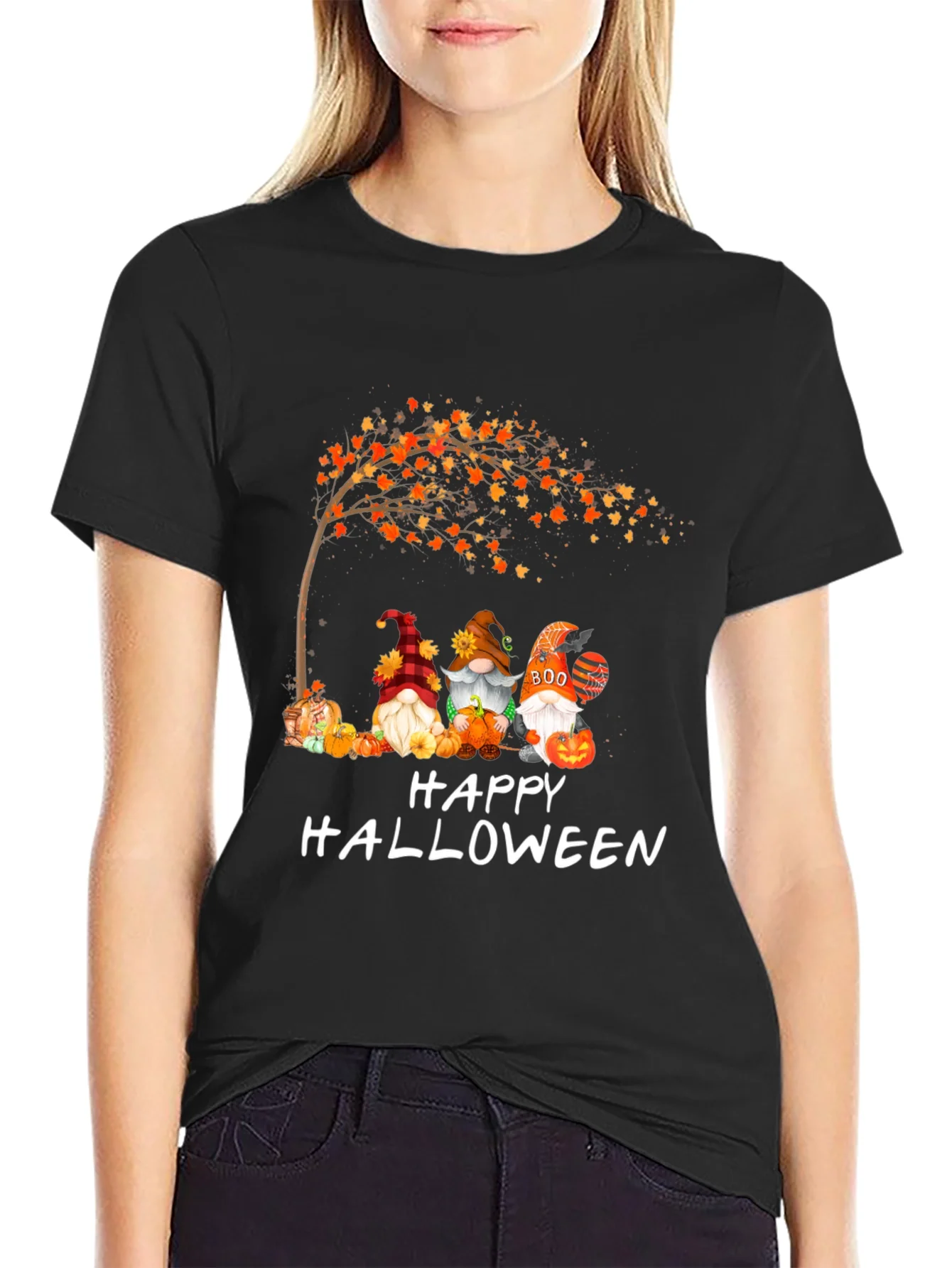 Halloween Gnomes Graphic Tee - Spooky Season Shirt