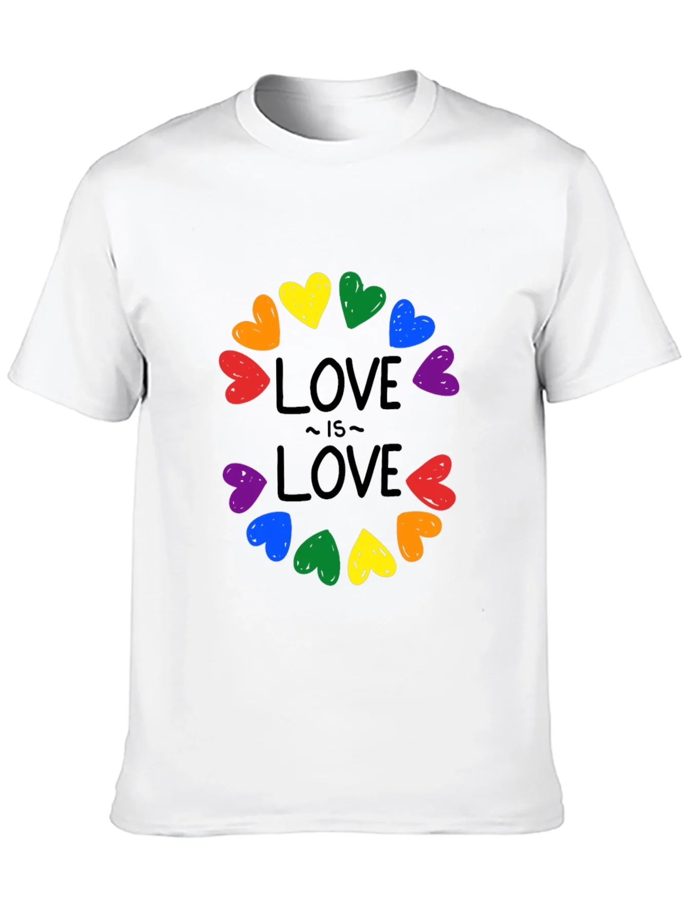 Love Is Love Rainbow Hearts Graphic Tee