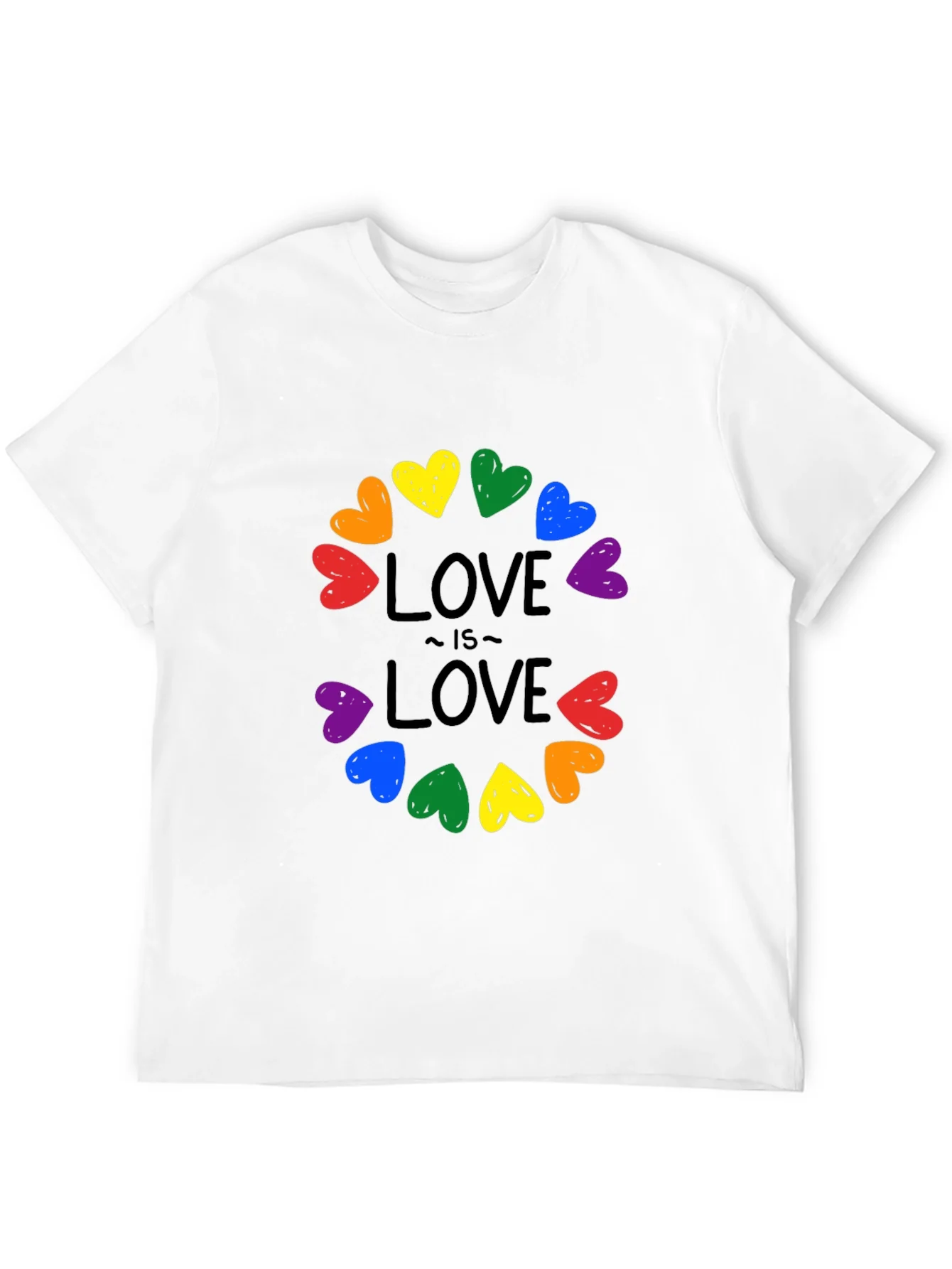 Love Is Love Rainbow Hearts Graphic Tee