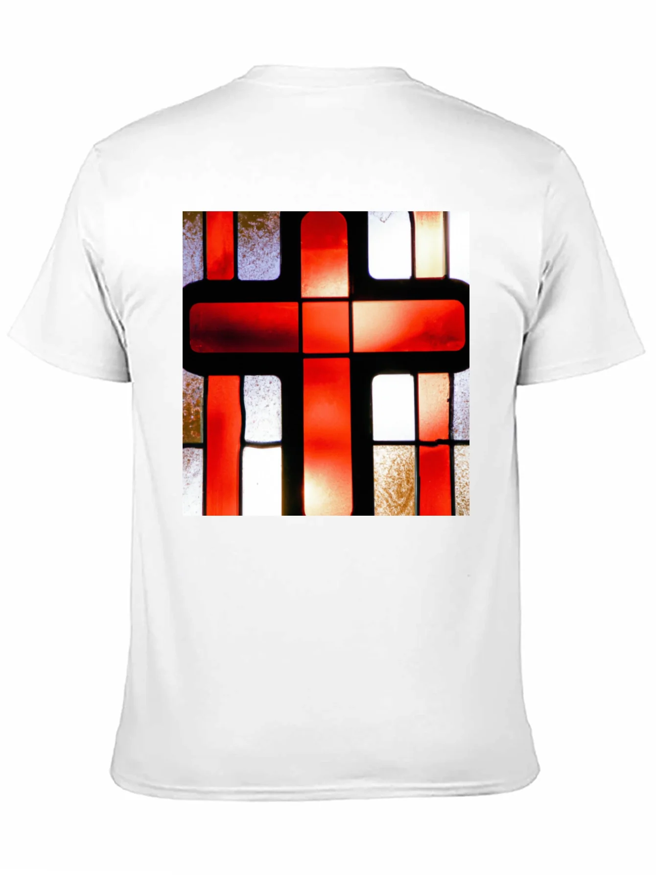 Red Cross Stained Glass Graphic T-Shirt