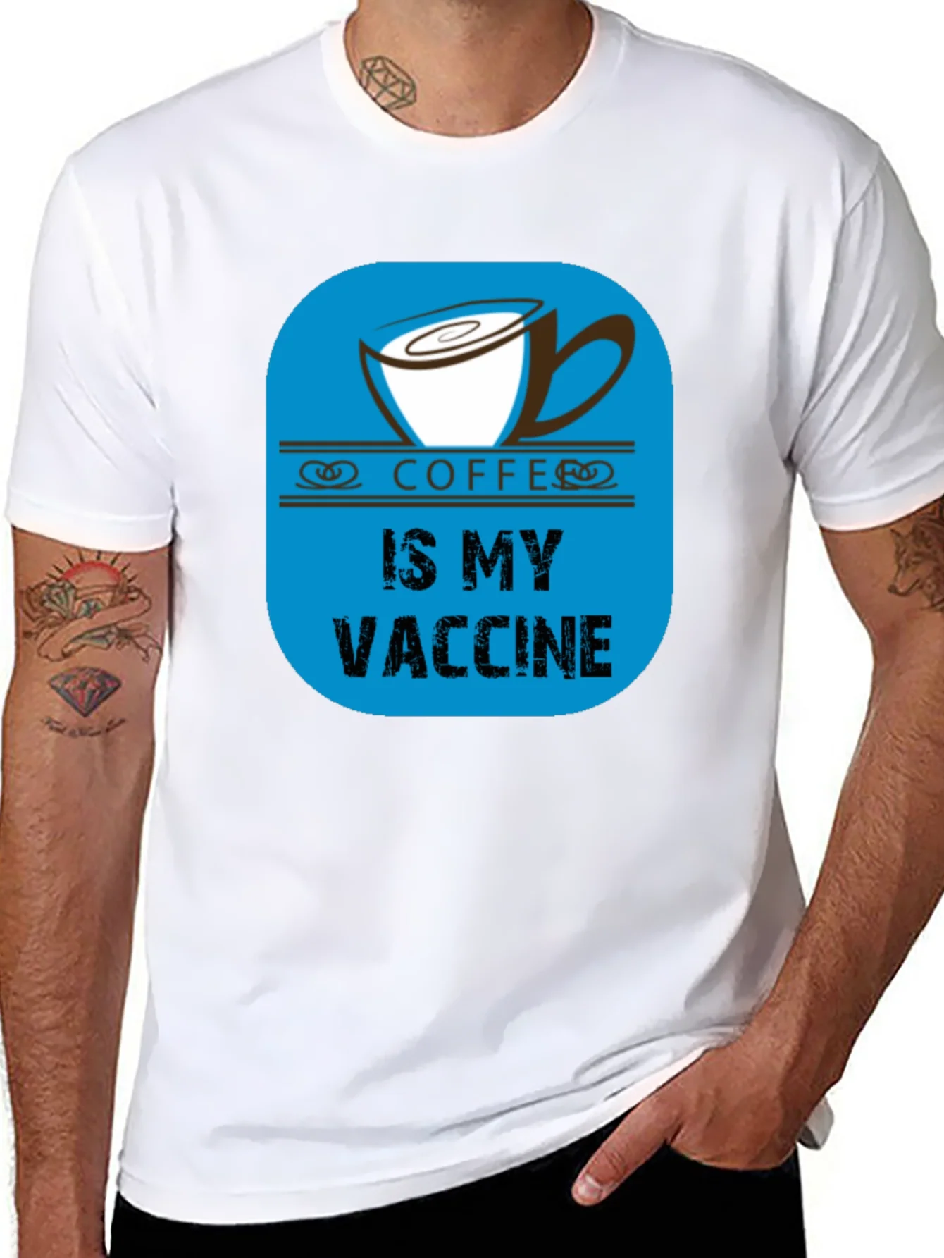 Coffee is My Vaccine Black T-Shirt