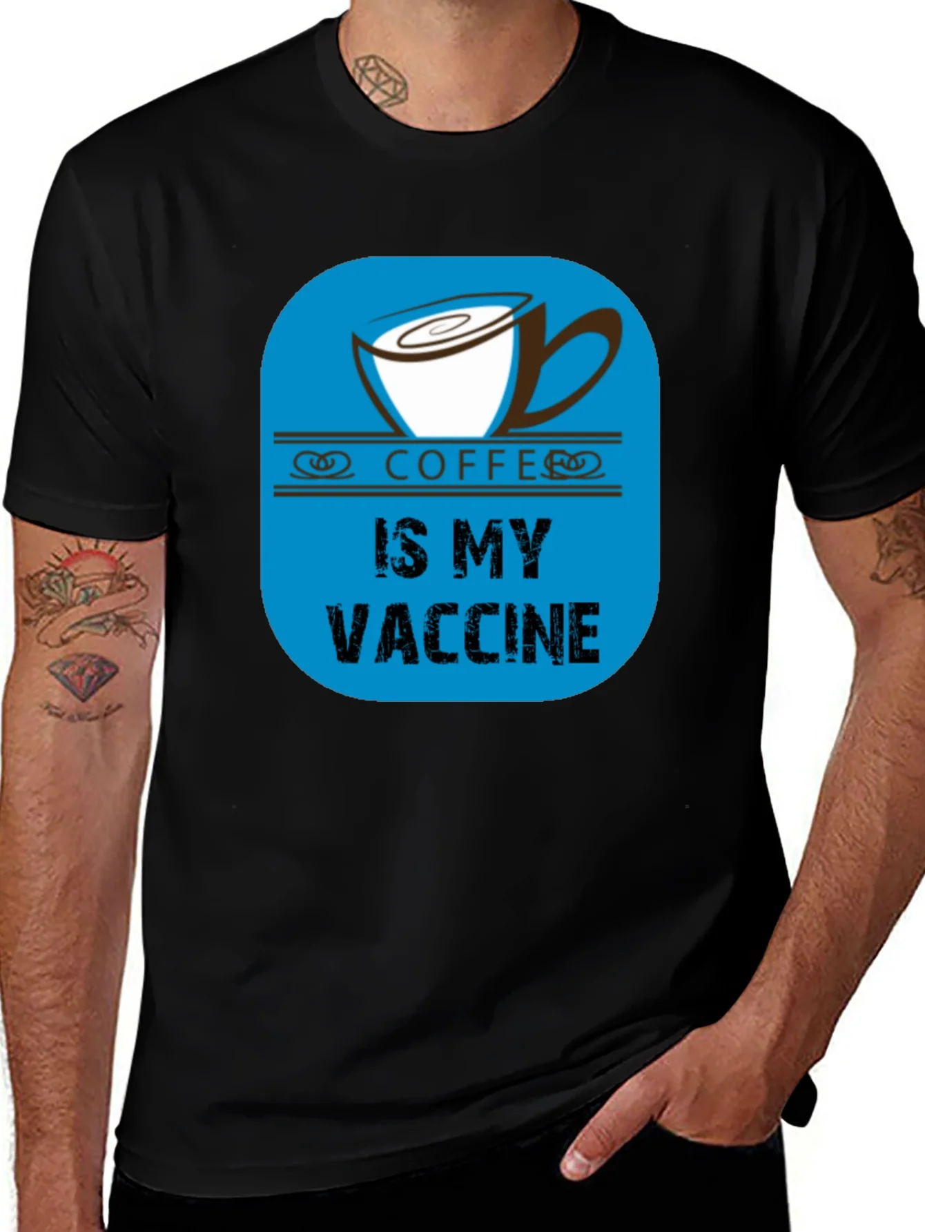 Coffee is My Vaccine Black T-Shirt
