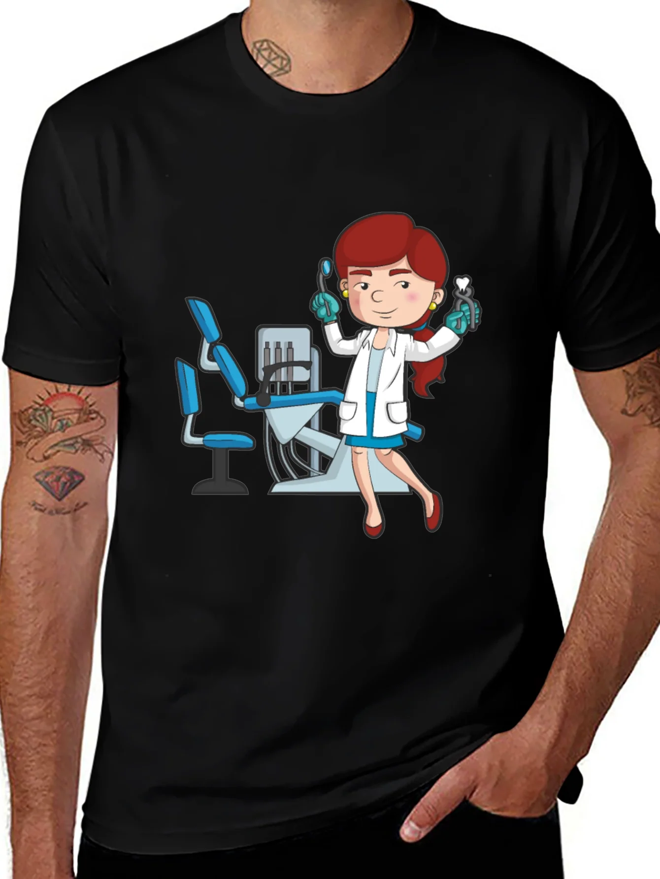 Dentist Cartoon Graphic T-Shirt