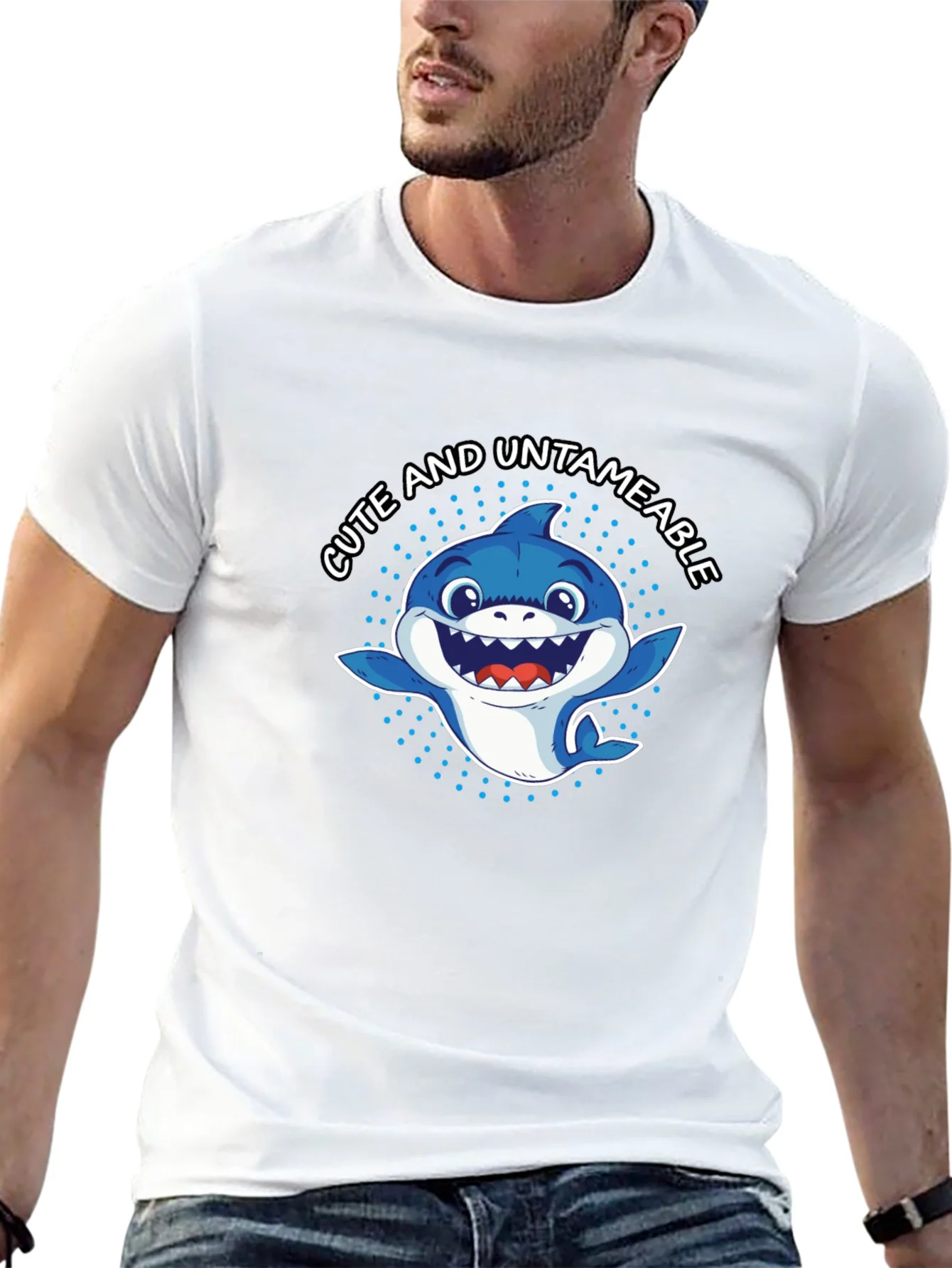 Cute & Untameable Shark Graphic Tee