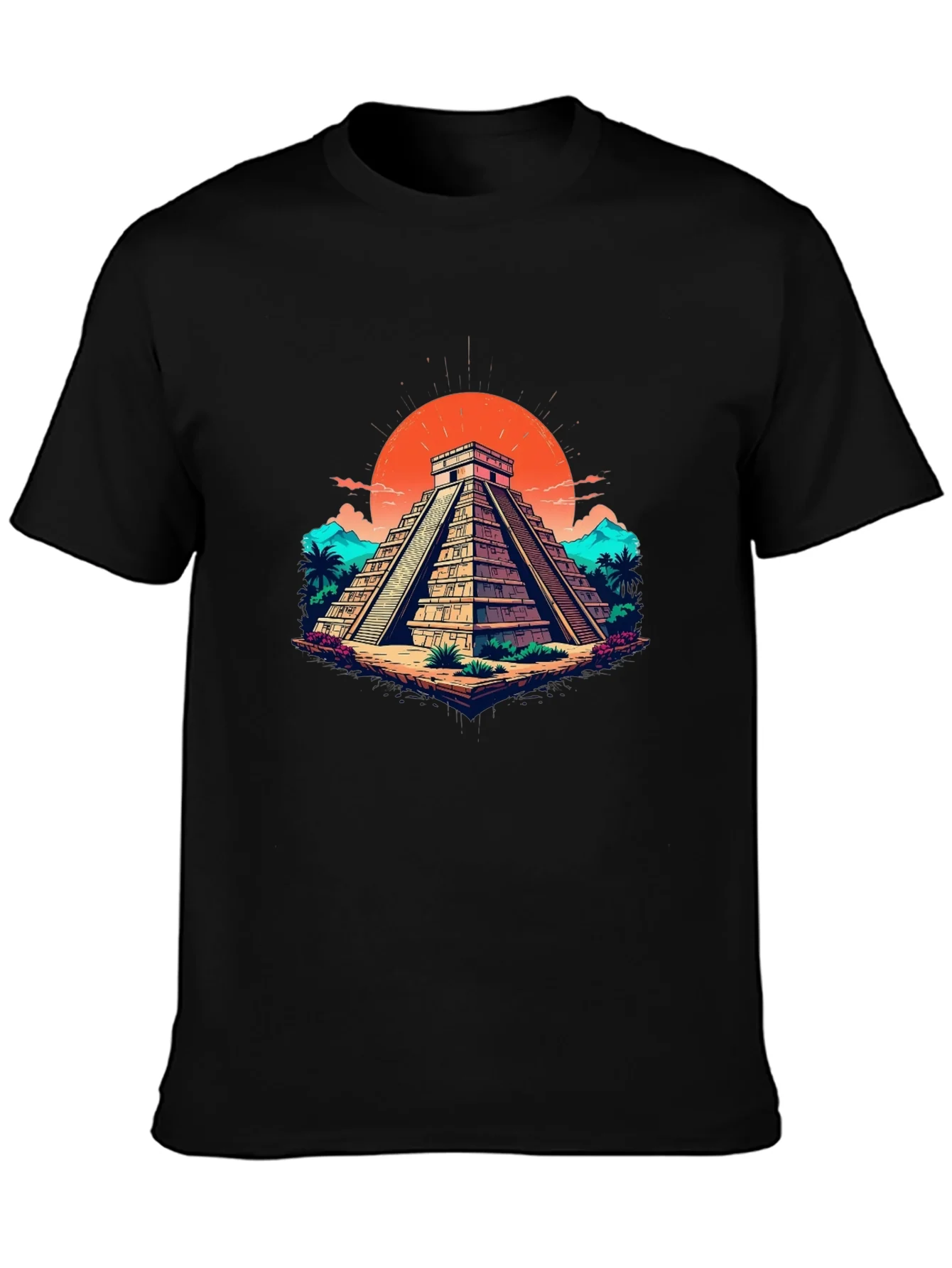 Mayan Pyramid Graphic Tee - Adventure Style