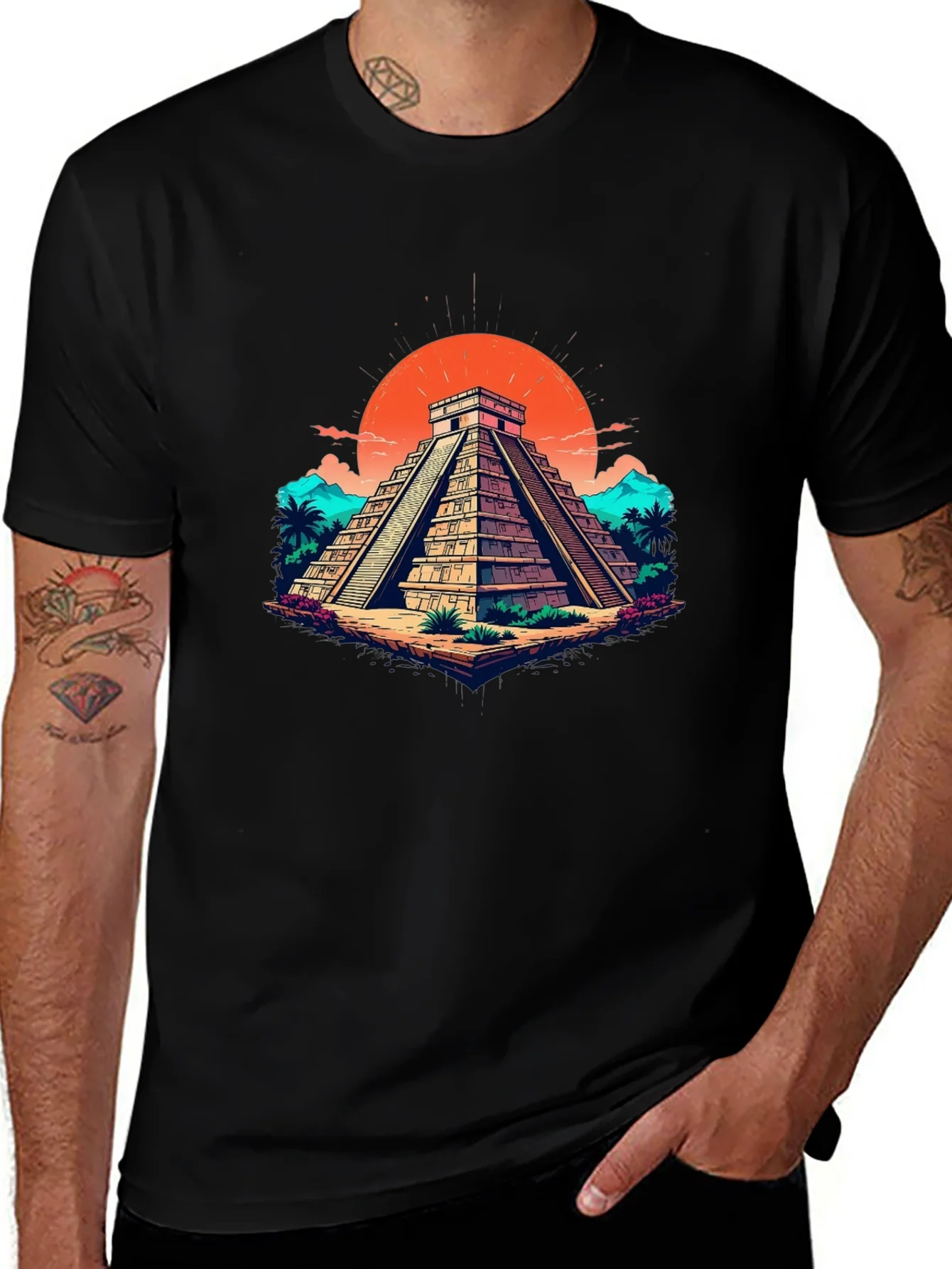 Mayan Pyramid Graphic Tee - Adventure Style