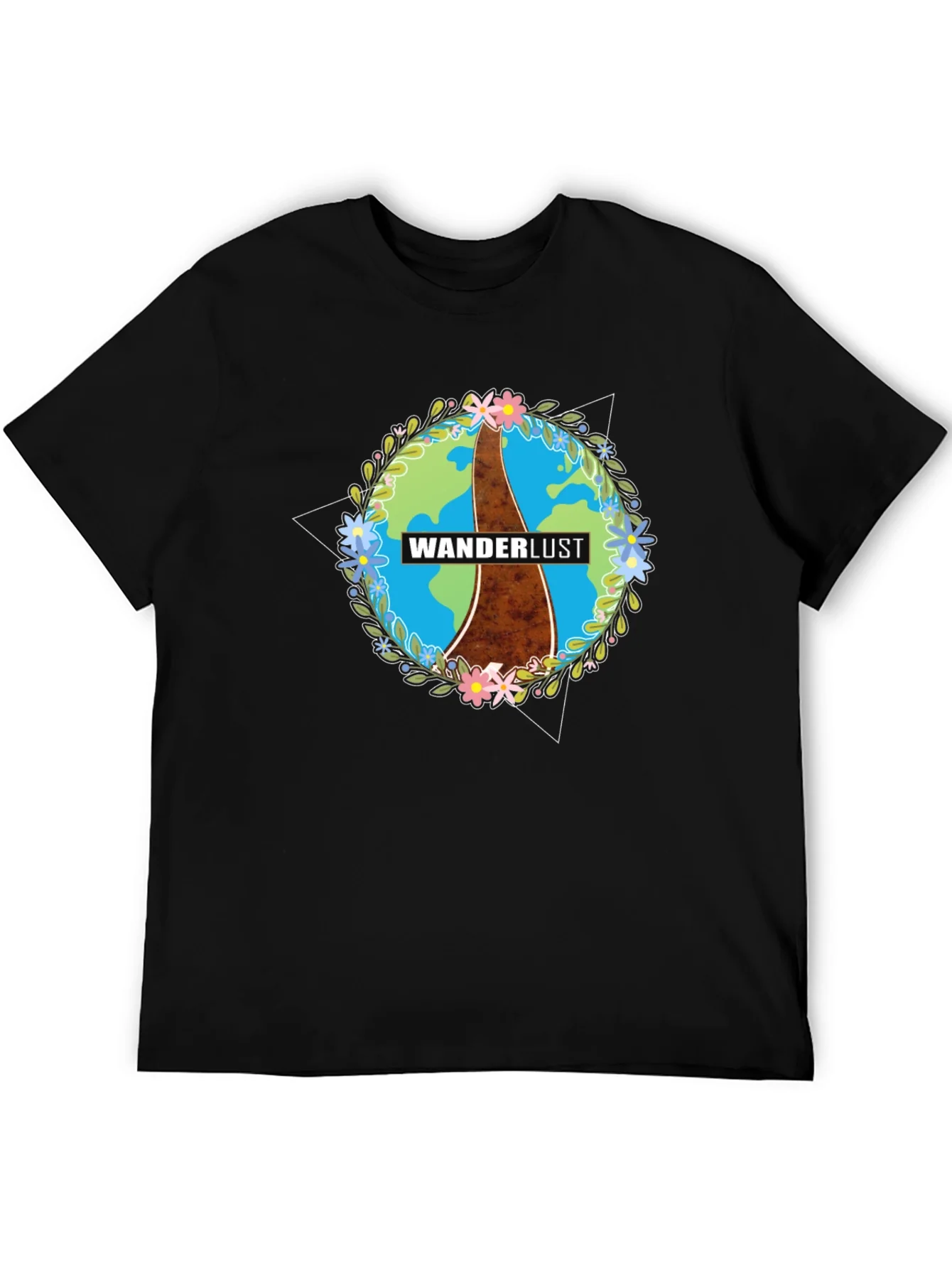 Wanderlust Earth Graphic Black T-Shirt