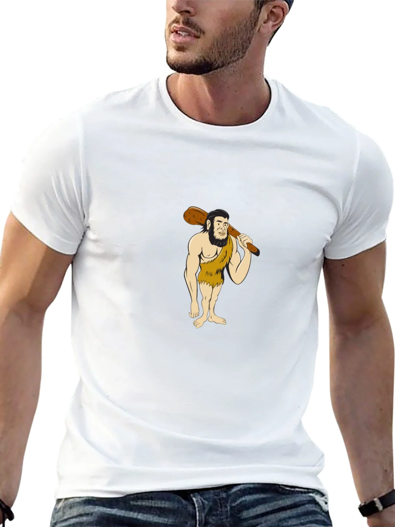 Caveman Graphic Tee - Stone Age Style