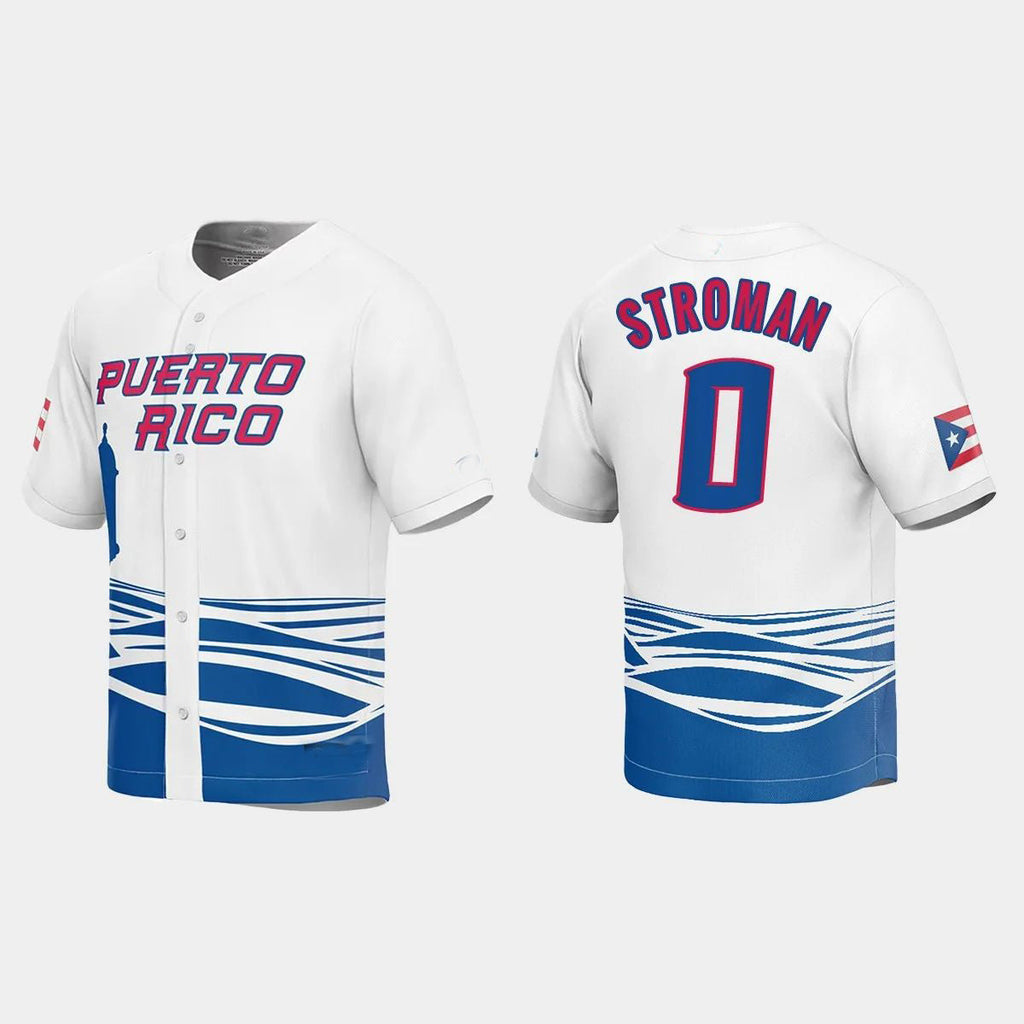 #0 MARCUS STROMAN PUERTO RICO BASEBALL 2023 WORLD BASEBALL CLASSIC JERSEY C WHITE Stitches Baseball Jerseys