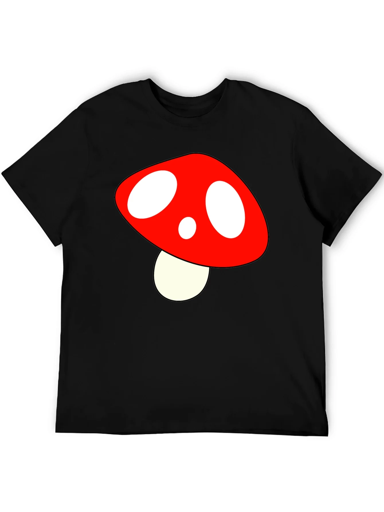 Mushroom Graphic Tee - Fun Stylish Black T-Shirt