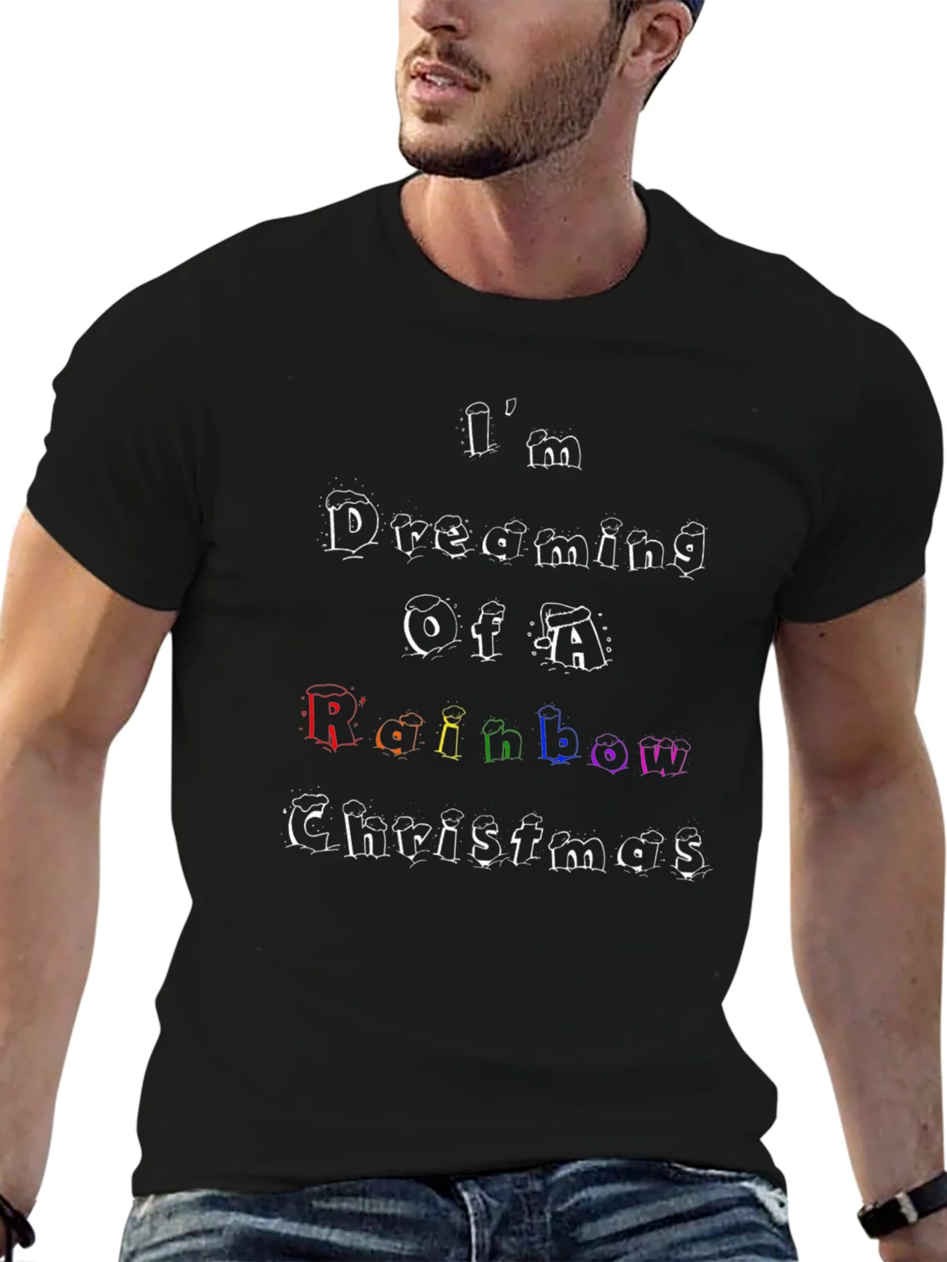 Rainbow Christmas T-Shirt: Im Dreaming Design