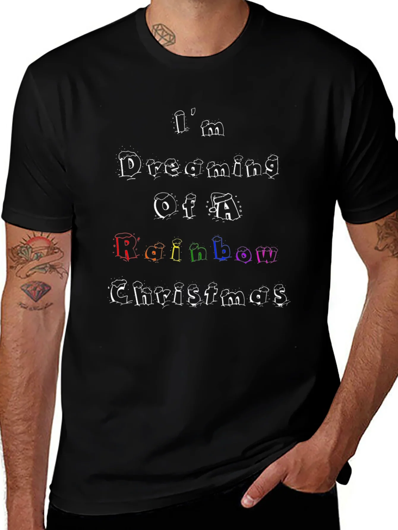 Rainbow Christmas T-Shirt: Im Dreaming Design