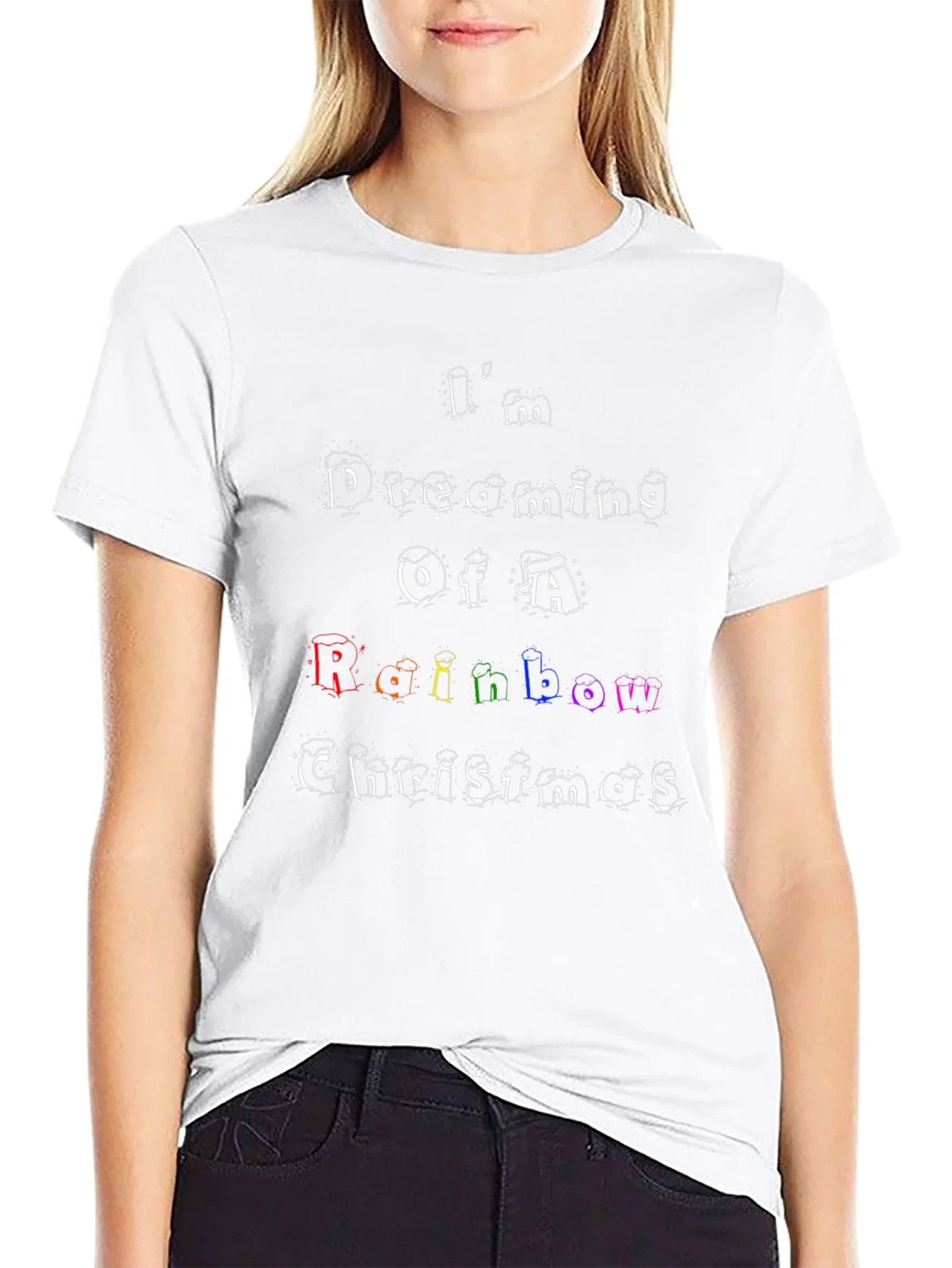 Rainbow Christmas T-Shirt: Im Dreaming Design