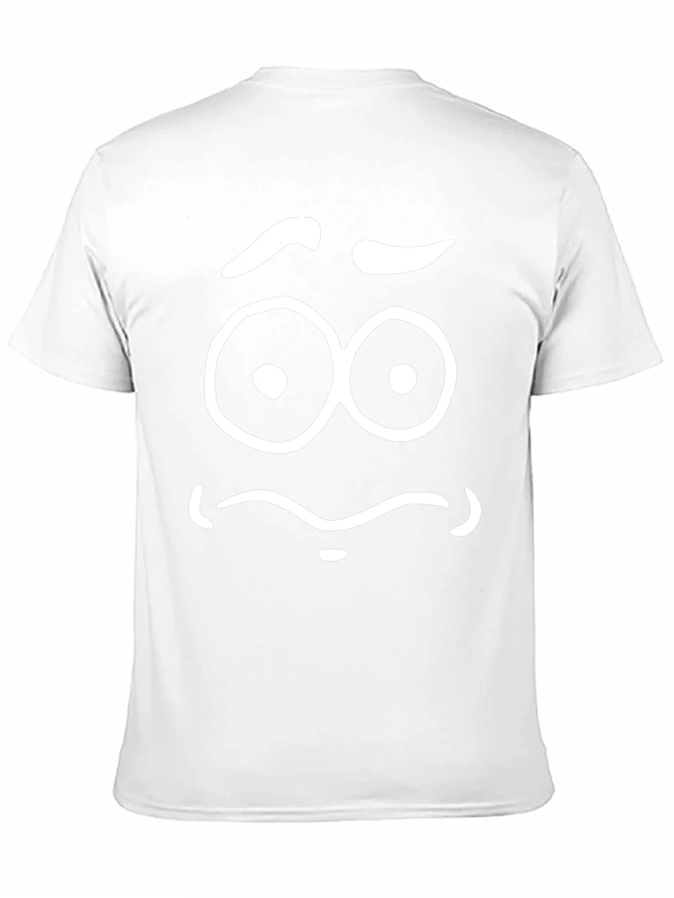 Expressive Cartoon Face Graphic T-Shirt - Black