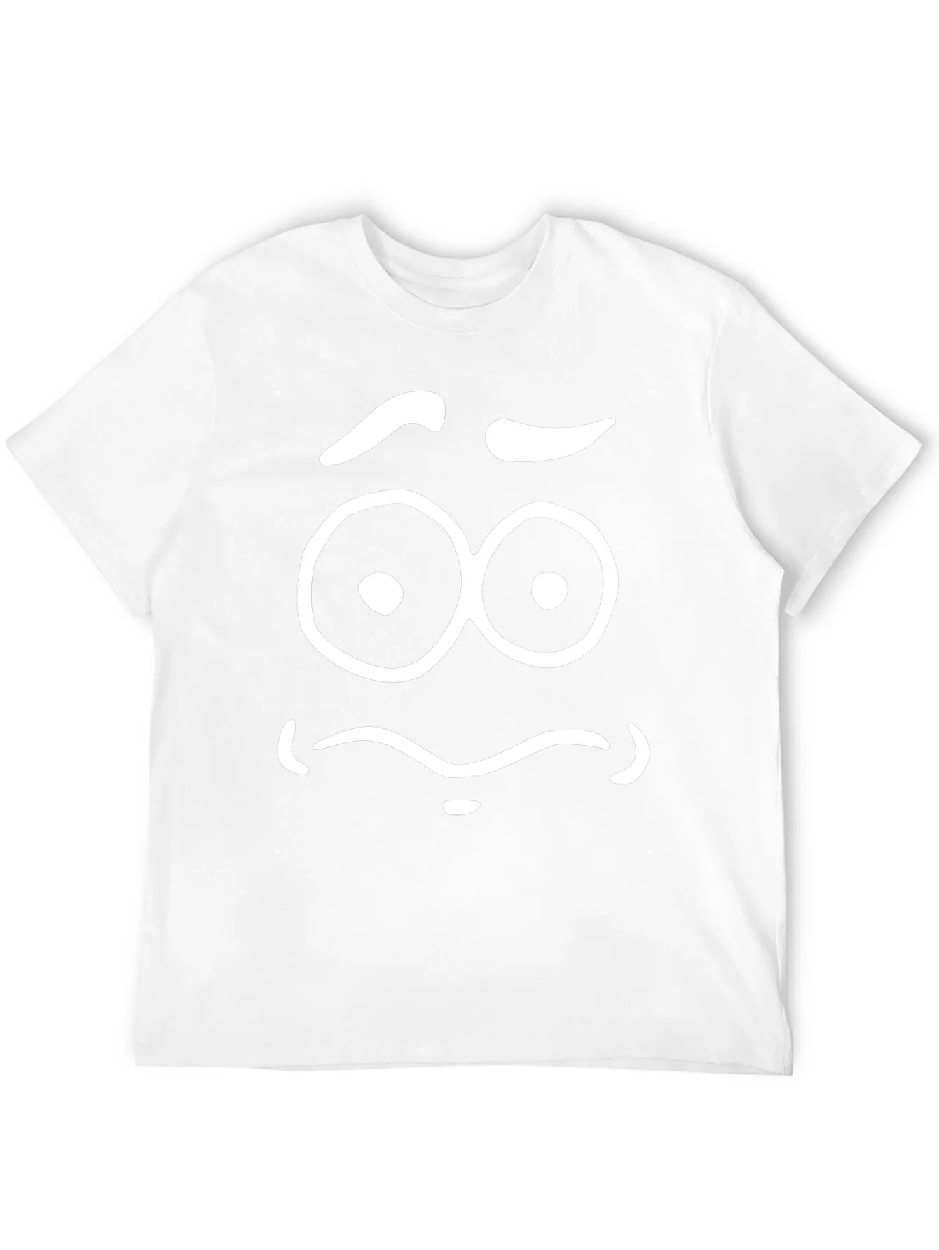 Expressive Cartoon Face Graphic T-Shirt - Black