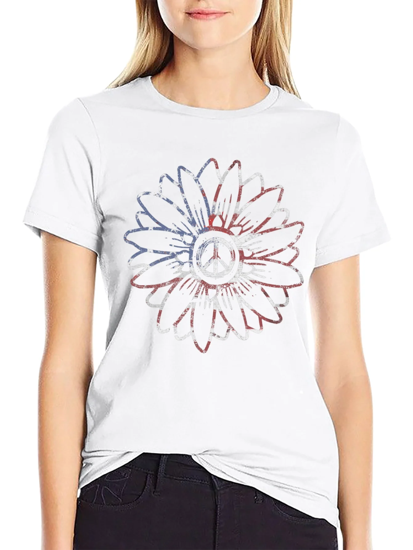 Peace Sunflower Graphic Tee